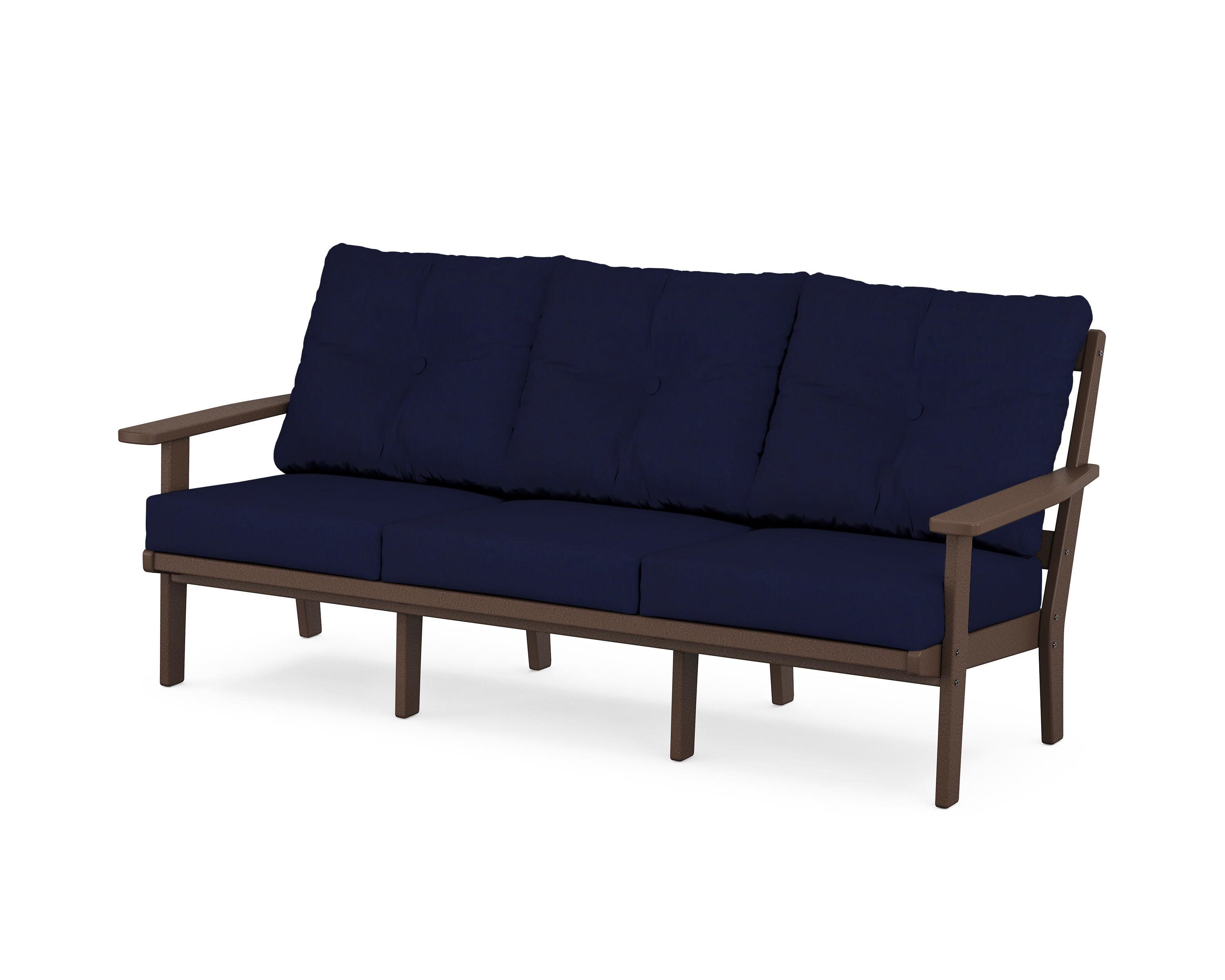 PrairieDeep Seating Sofa in Mahogany / Navy
