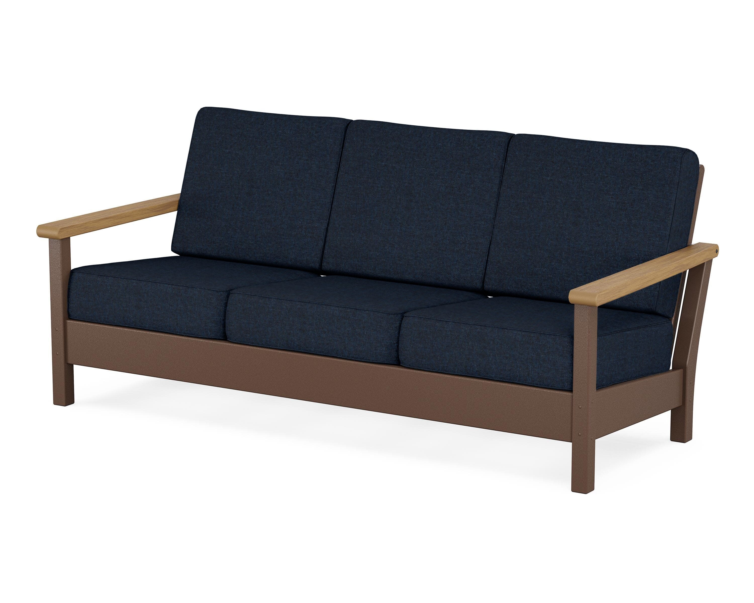 Harbour Deep Seating Sofa in Mahogany / Natural / Marine Indigo