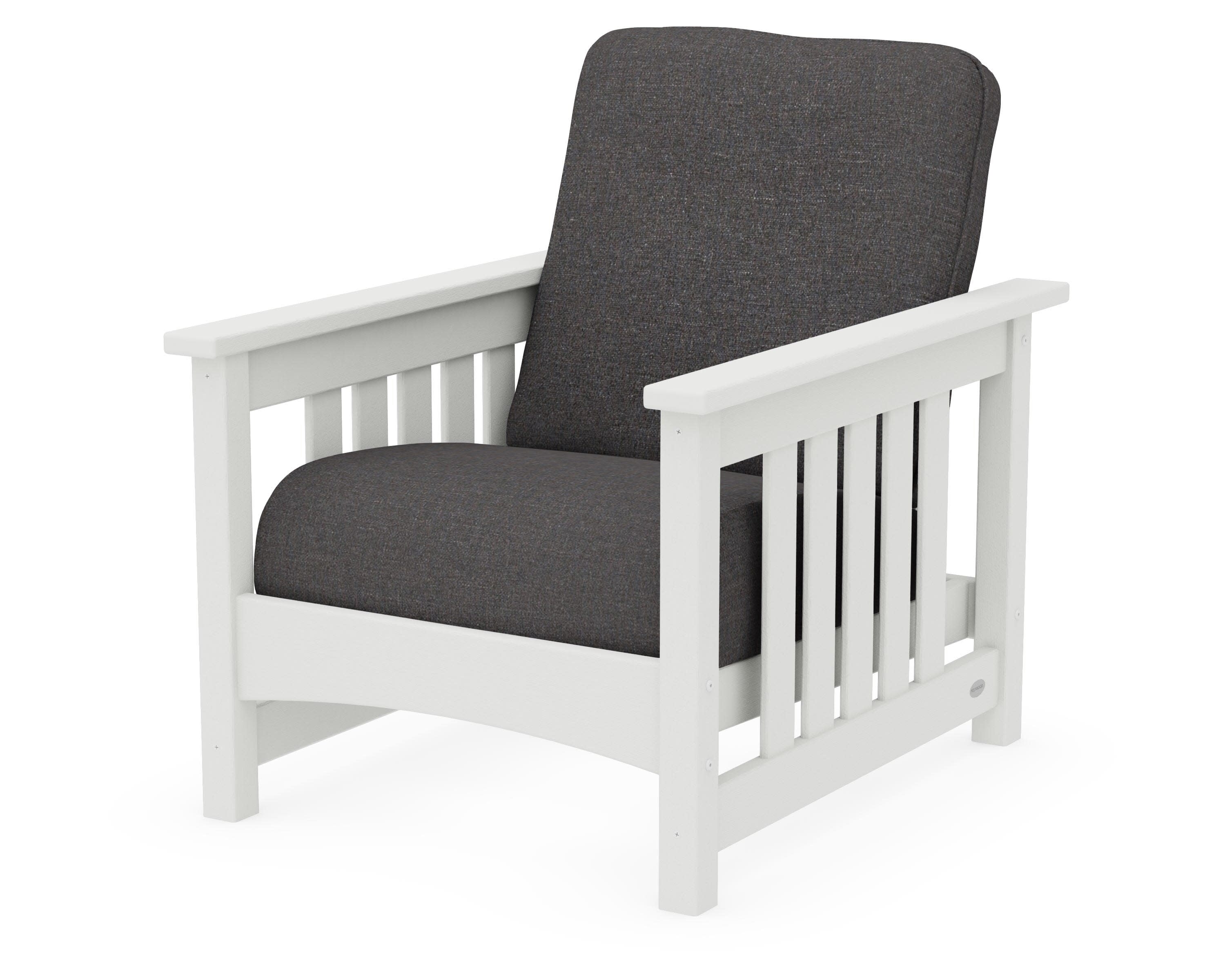 Club Mission Chair in Vintage White / Ash Charcoal
