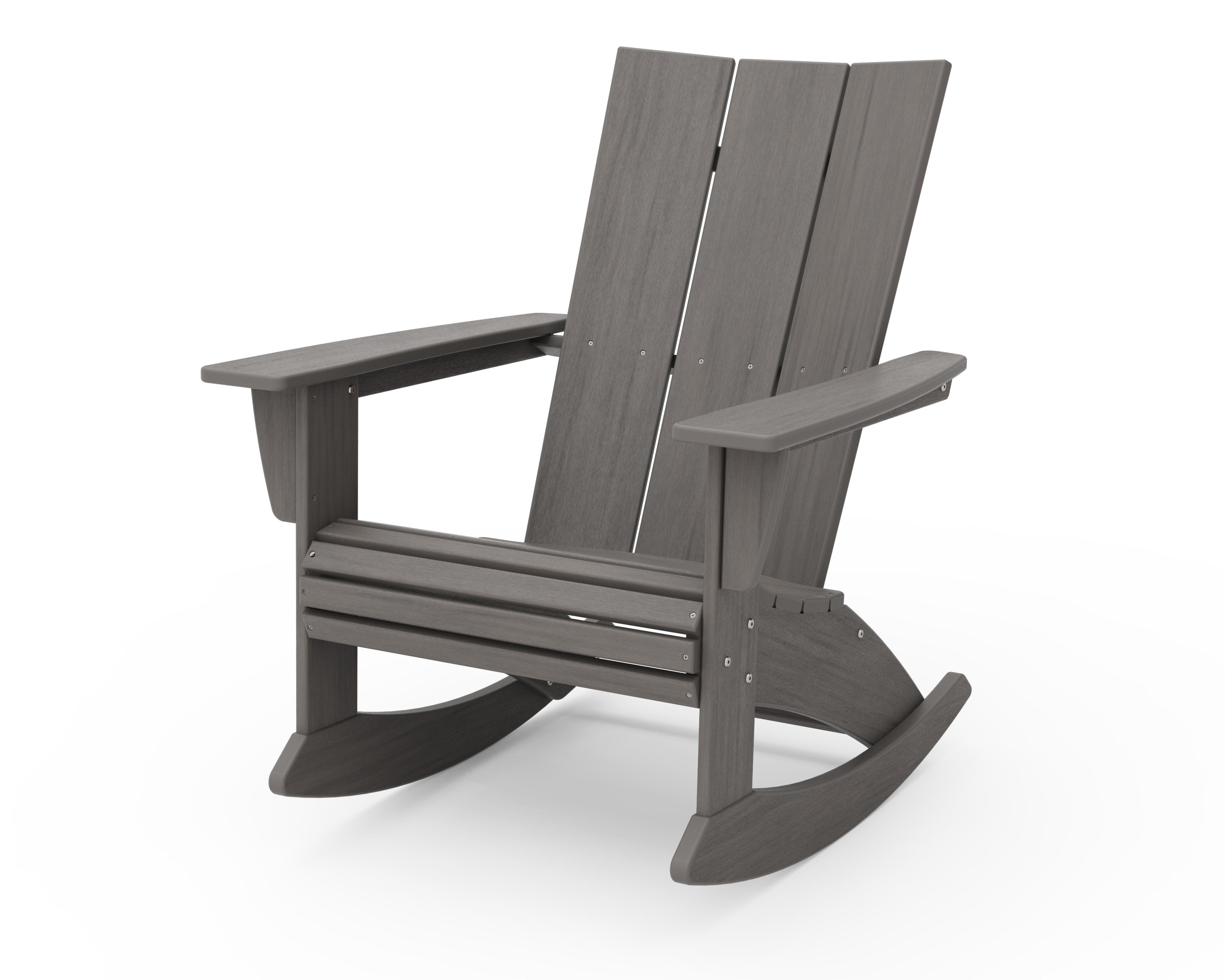 Modern Curveback Adirondack Rocking Chair in Driftwood