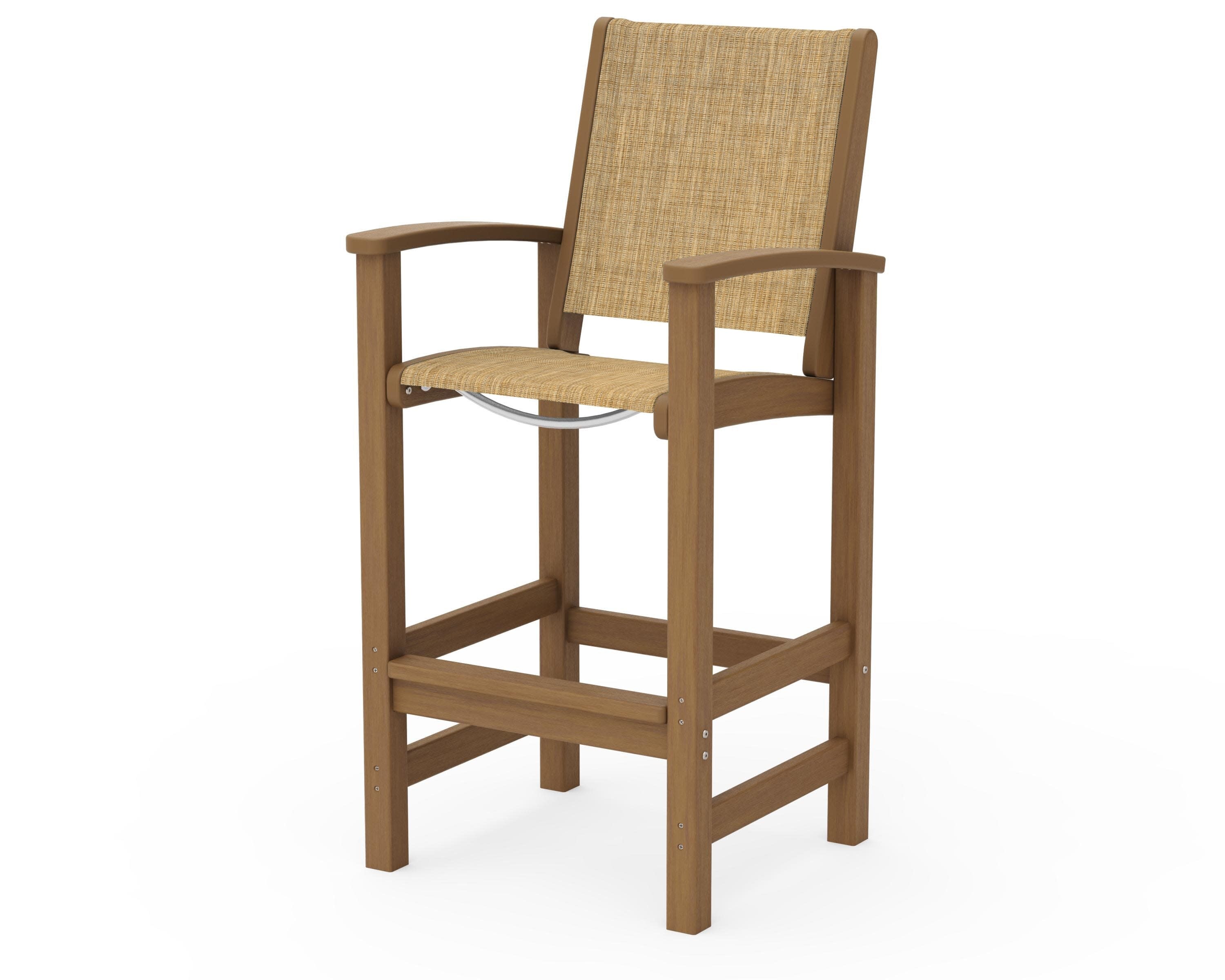 Coastal Bar Chair in Natural / Burlap Sling
