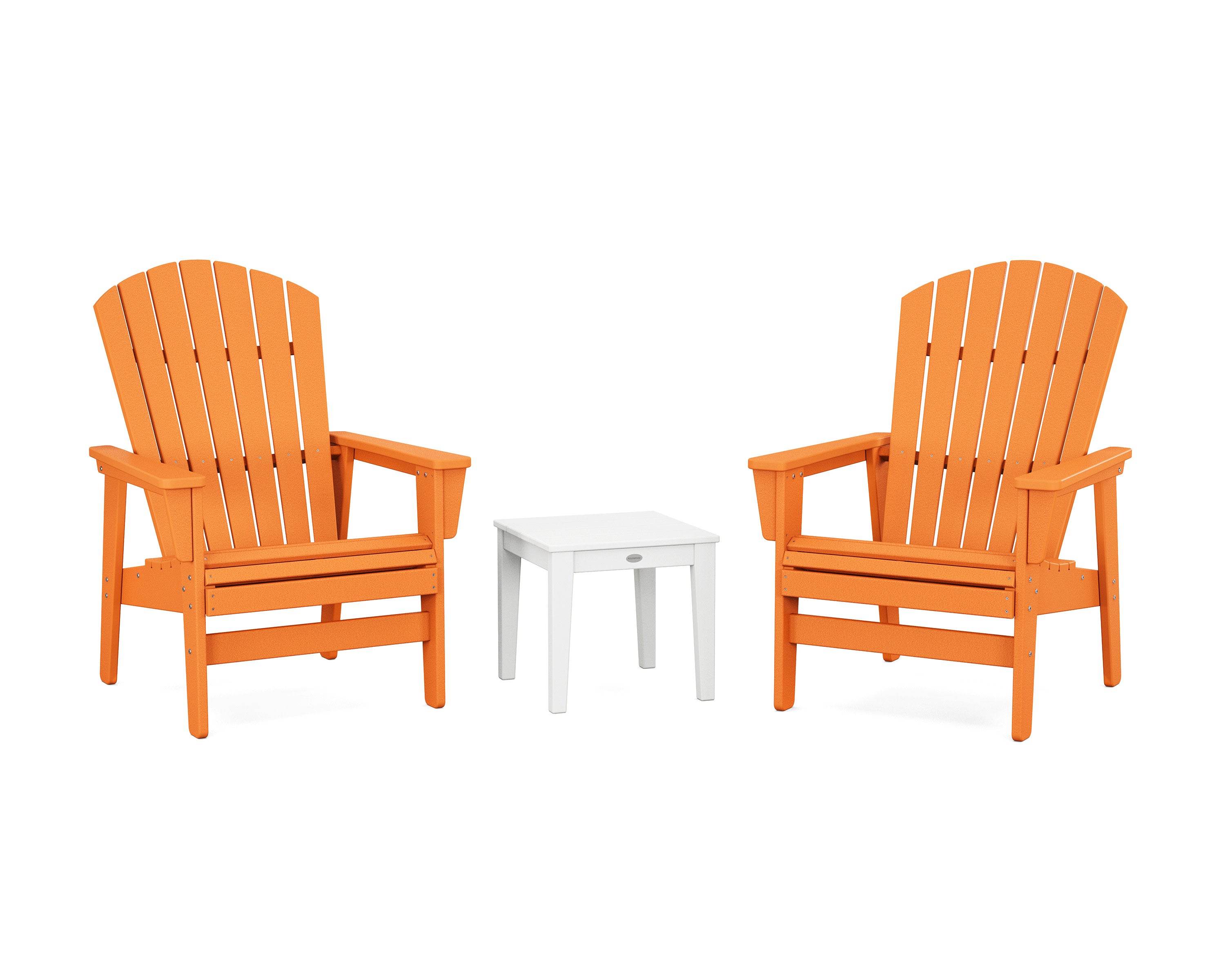 3-Piece Nautical Grand Upright Adirondack Set in Tangerine / White