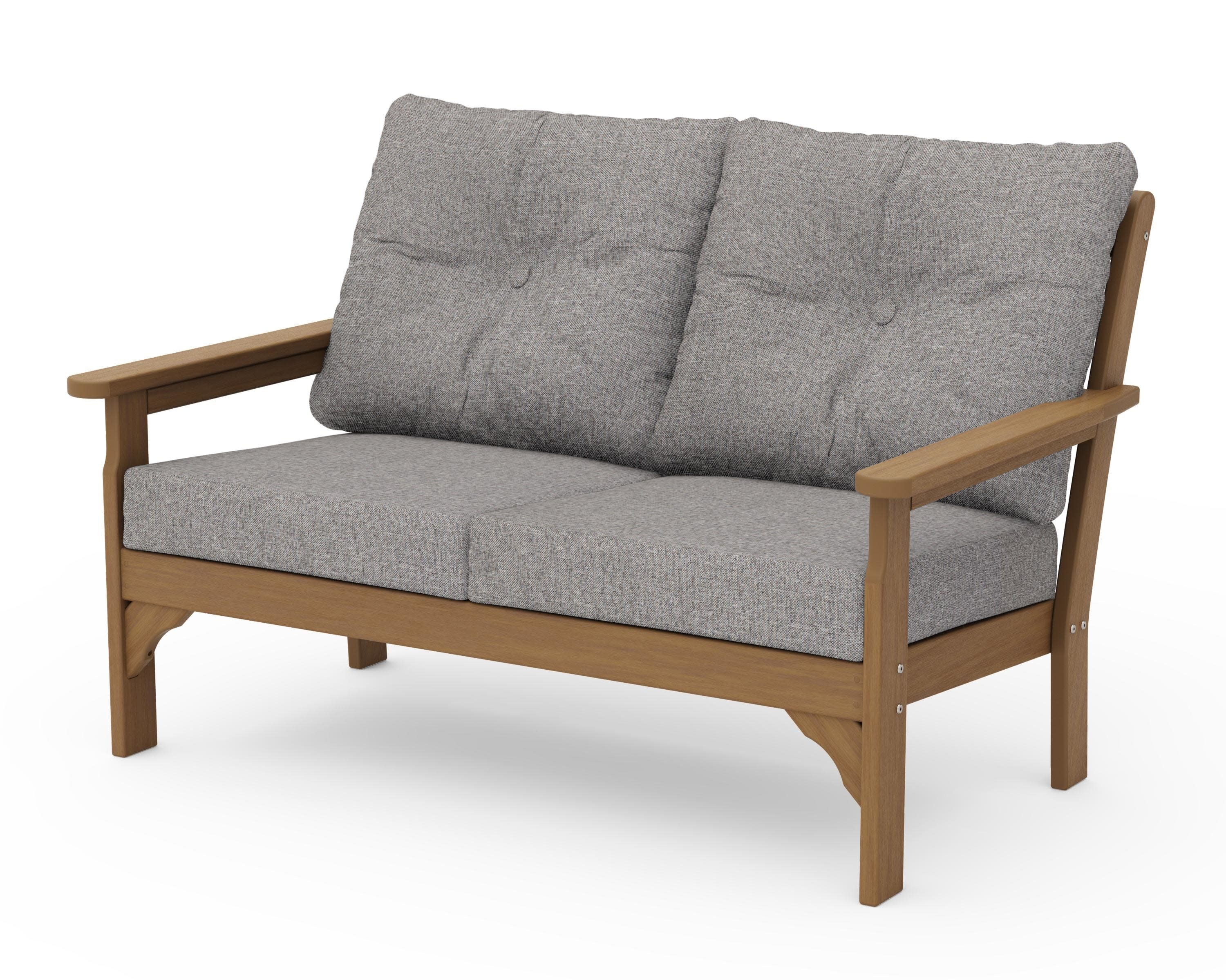 Vineyard Deep Seating Loveseat in Natural / Grey Mist