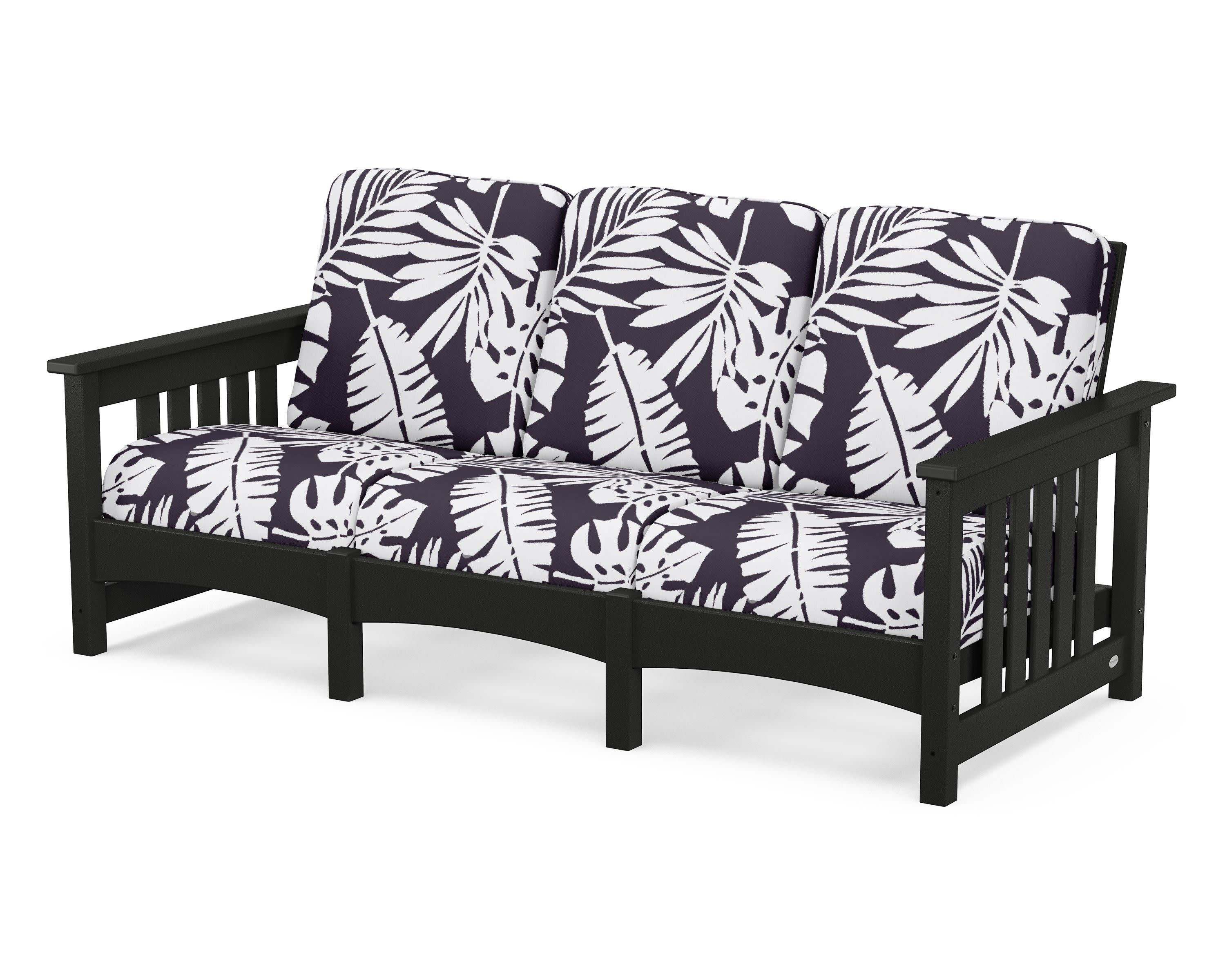 Club Mission Sofa in Black / Leaf Navy
