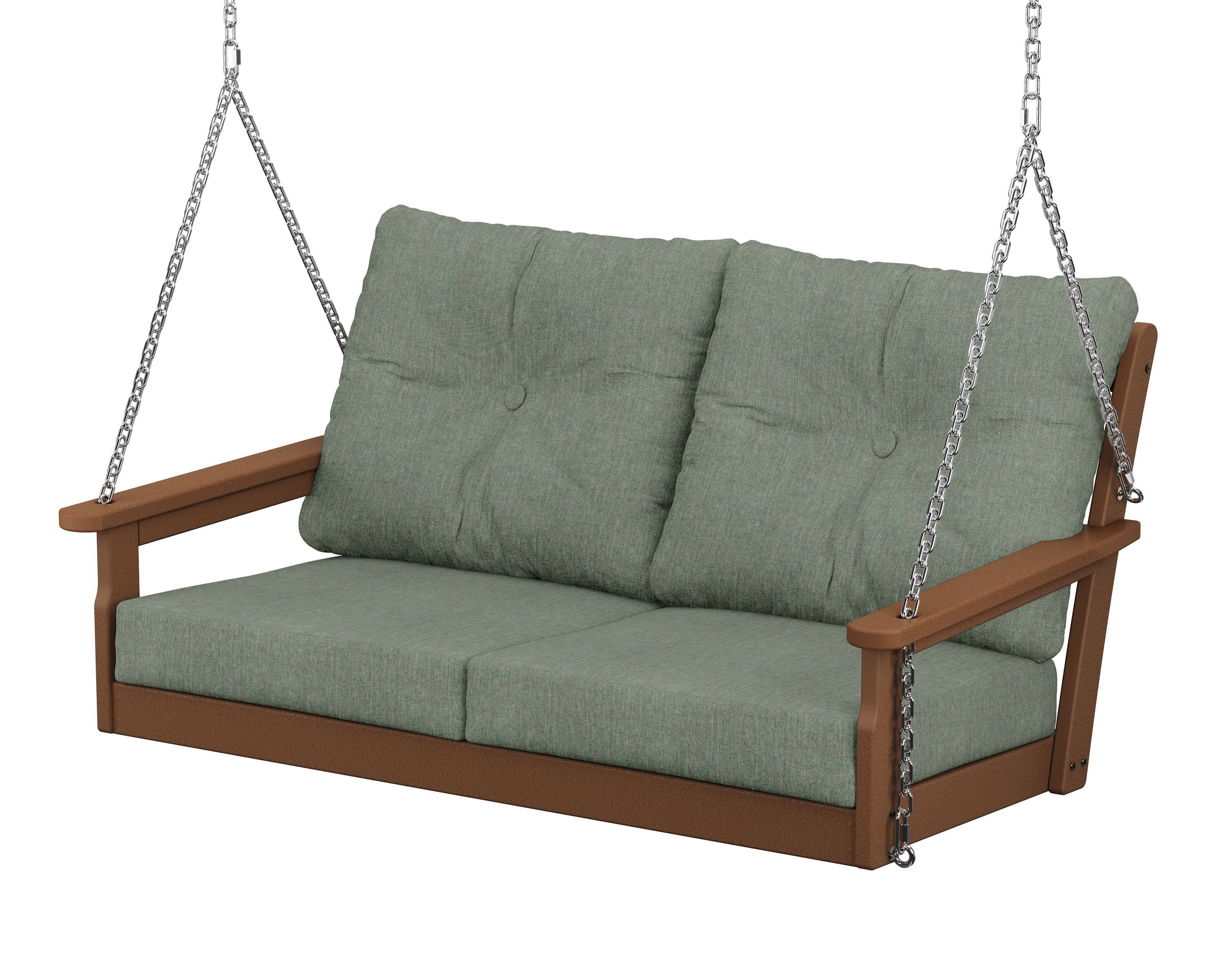 Vineyard Deep Seating Swing in Teak / Cast Sage