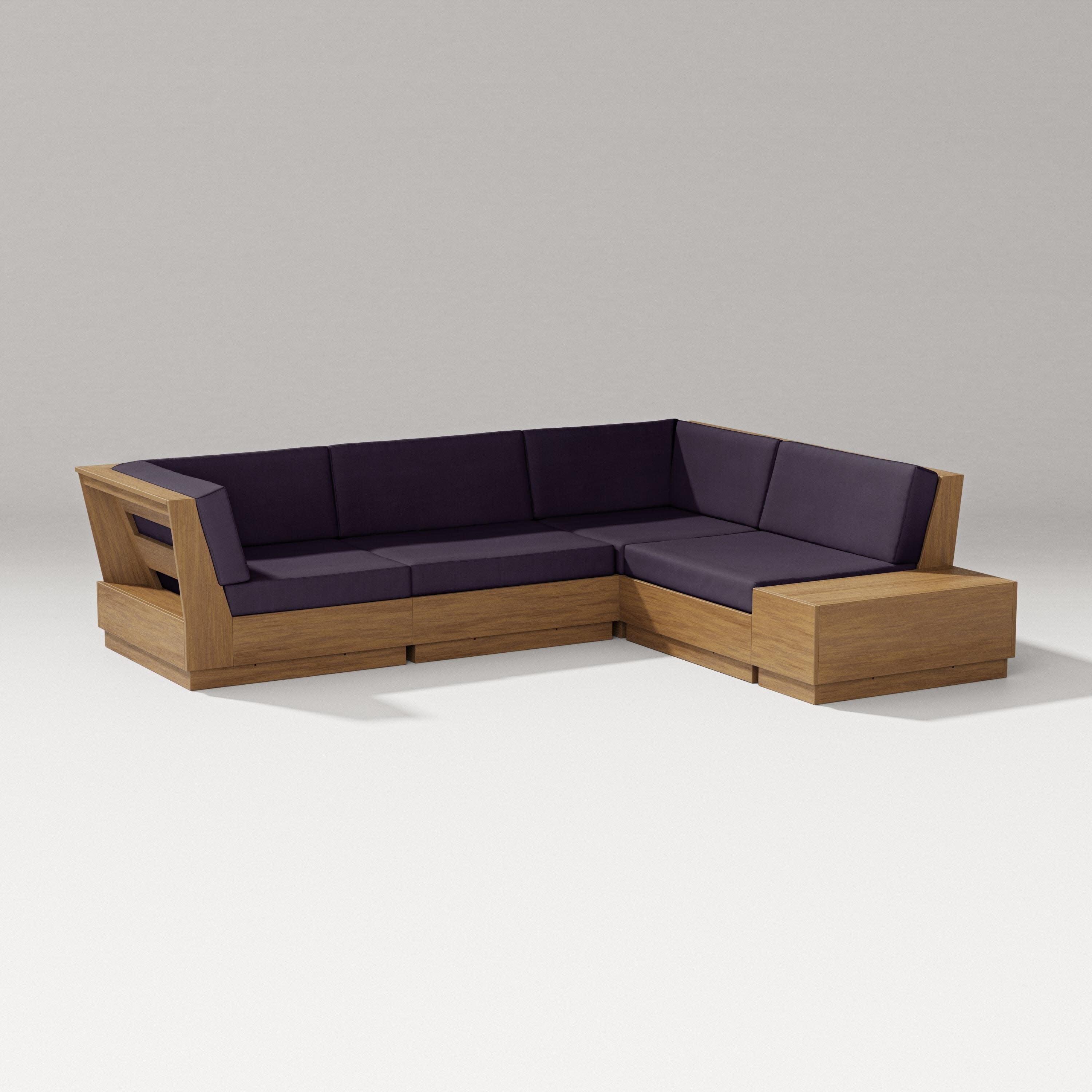 Elevate Corner Sectional in Natural / Navy Linen