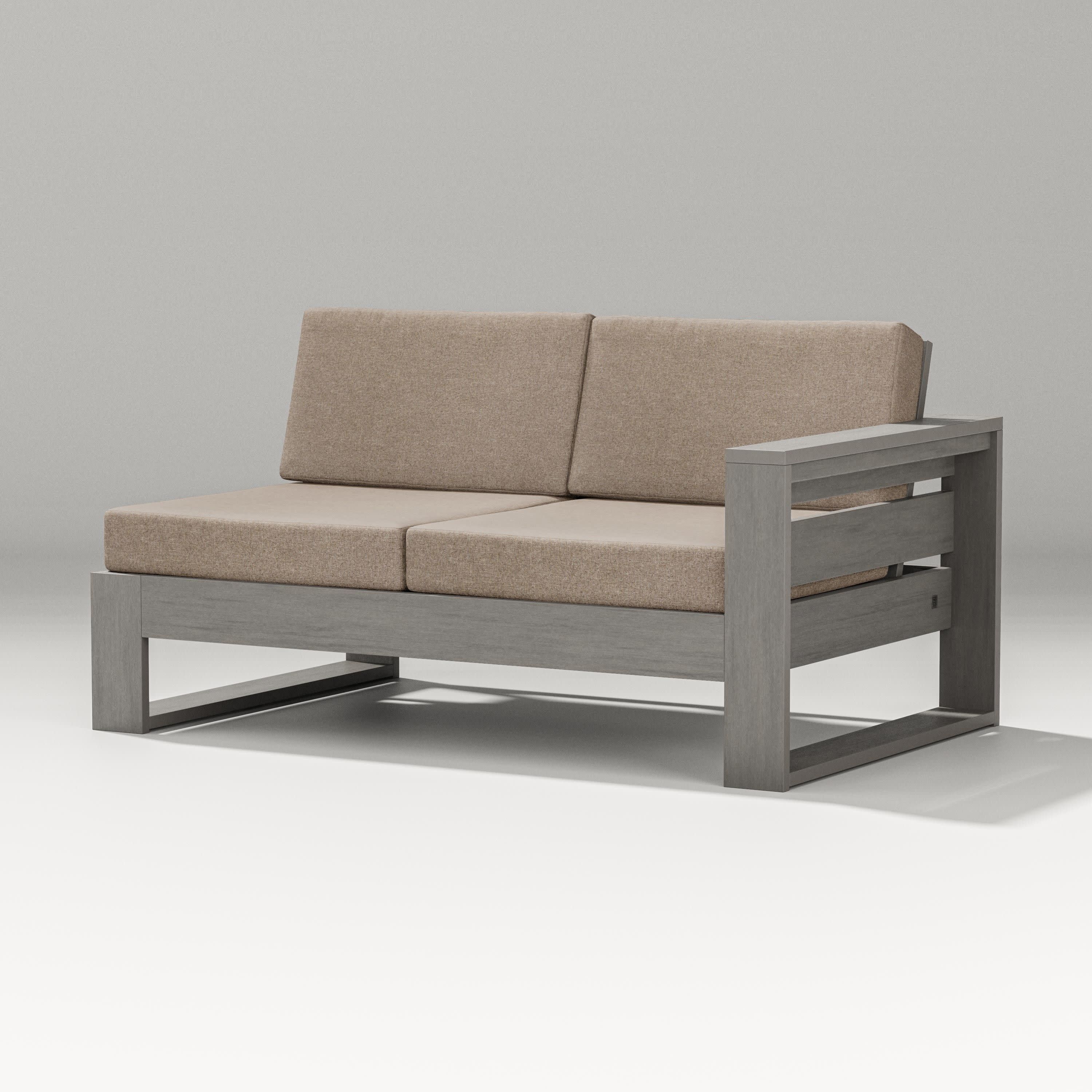 Latitude Modular Right Arm Loveseat in Driftwood / Spiced Burlap
