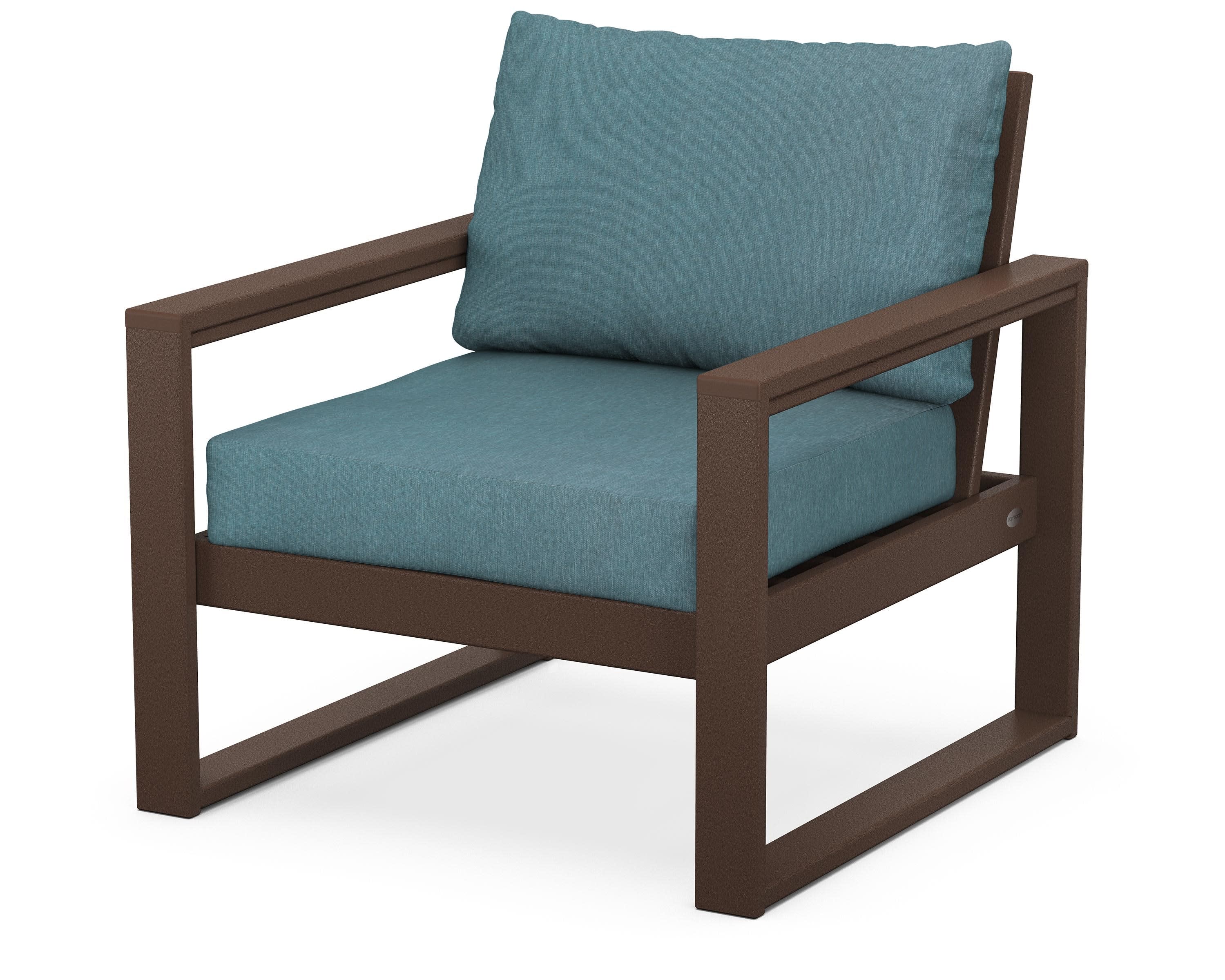 EDGE Club Chair in Mahogany / Ocean Teal