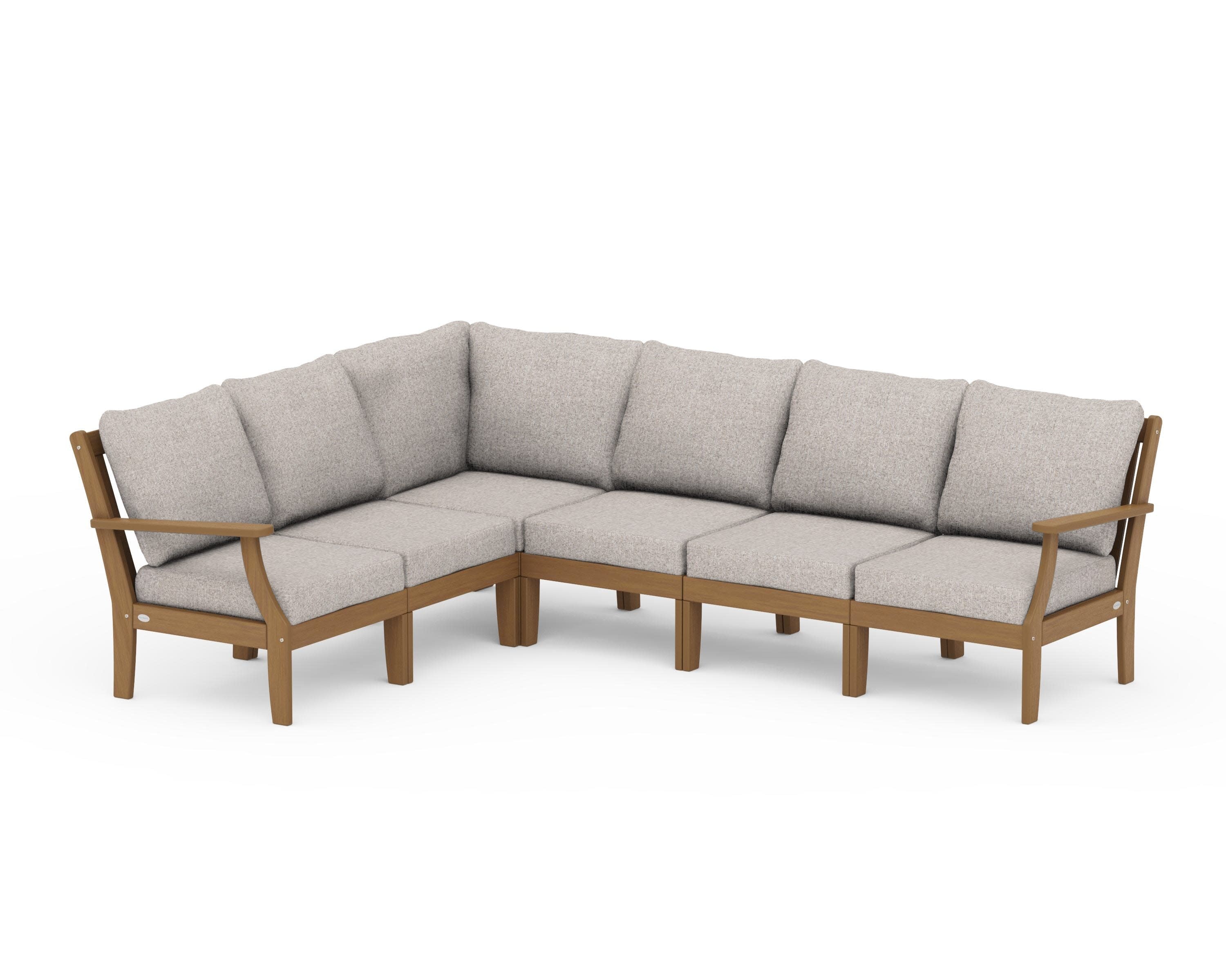 Braxton Modular 6-Piece Deep Seating Set in Natural / Weathered Tweed
