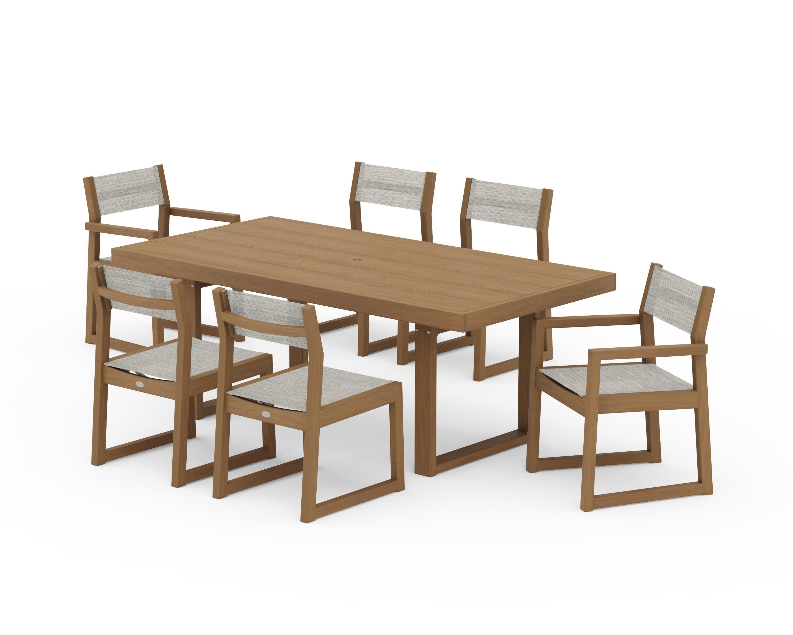 EDGE Sling 7-Piece Dining Set in Natural / Birch Sling