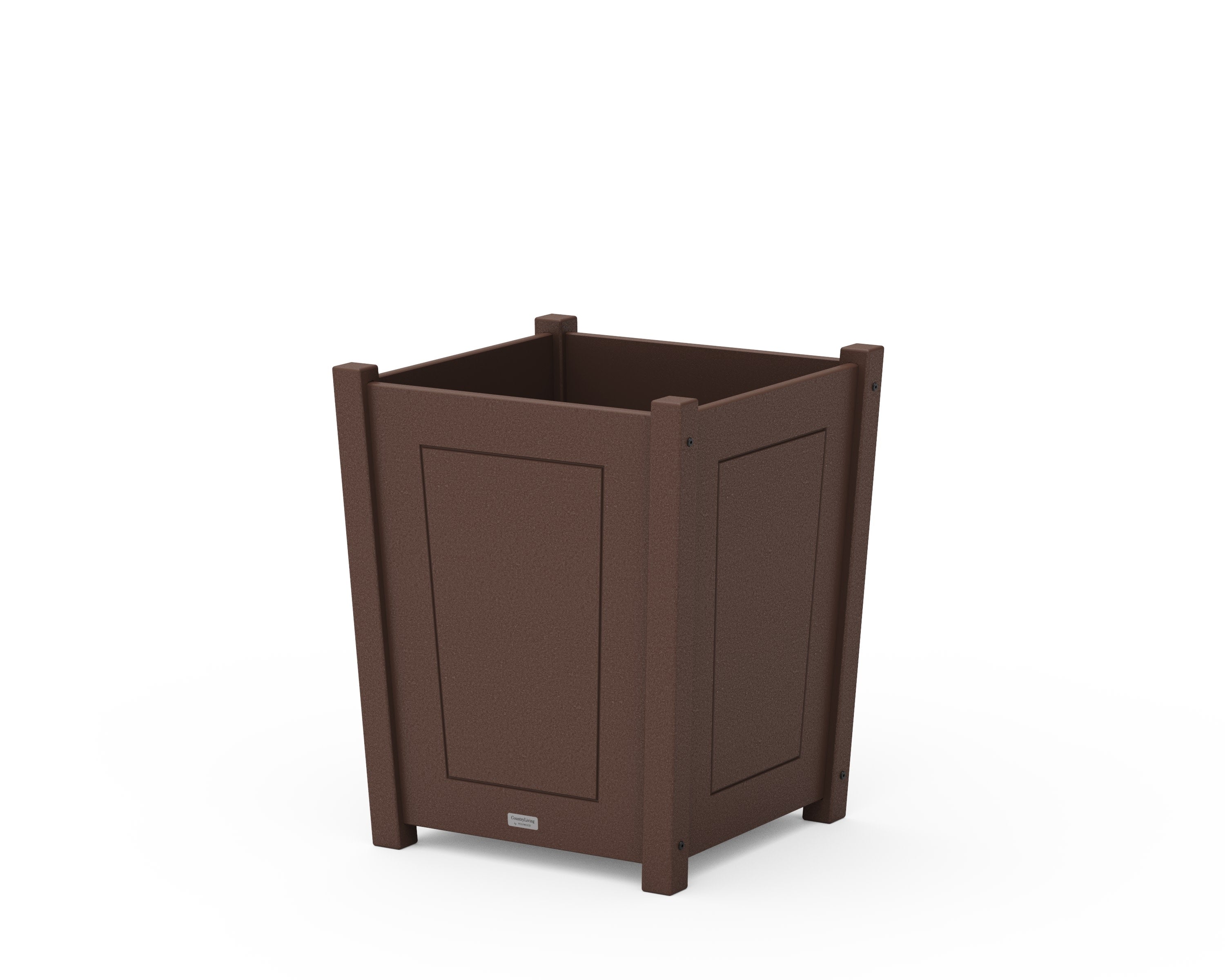 Country Living Large Tapered Square Short Planter Box in Mahogany