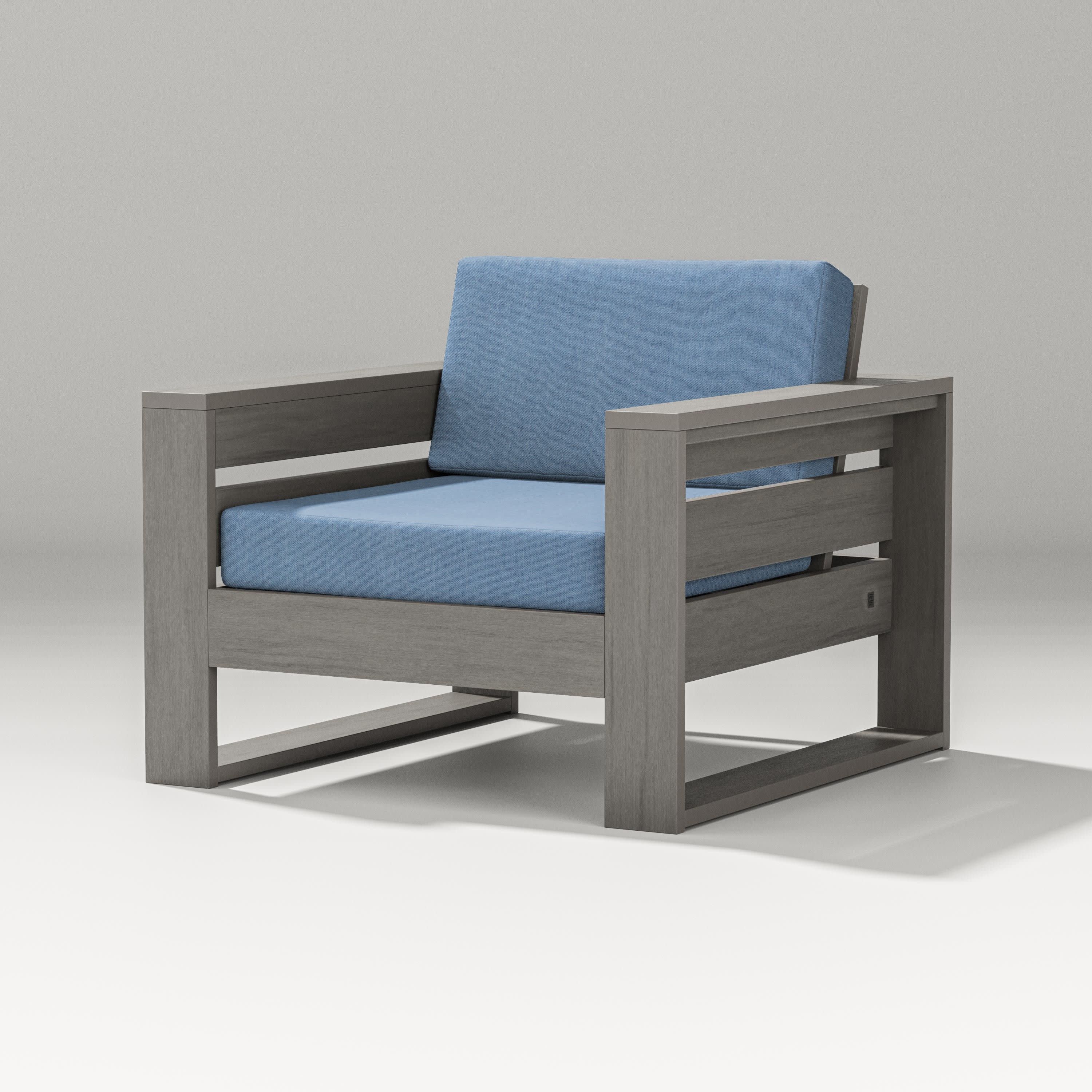 Latitude Lounge Chair in Driftwood / Sky Blue