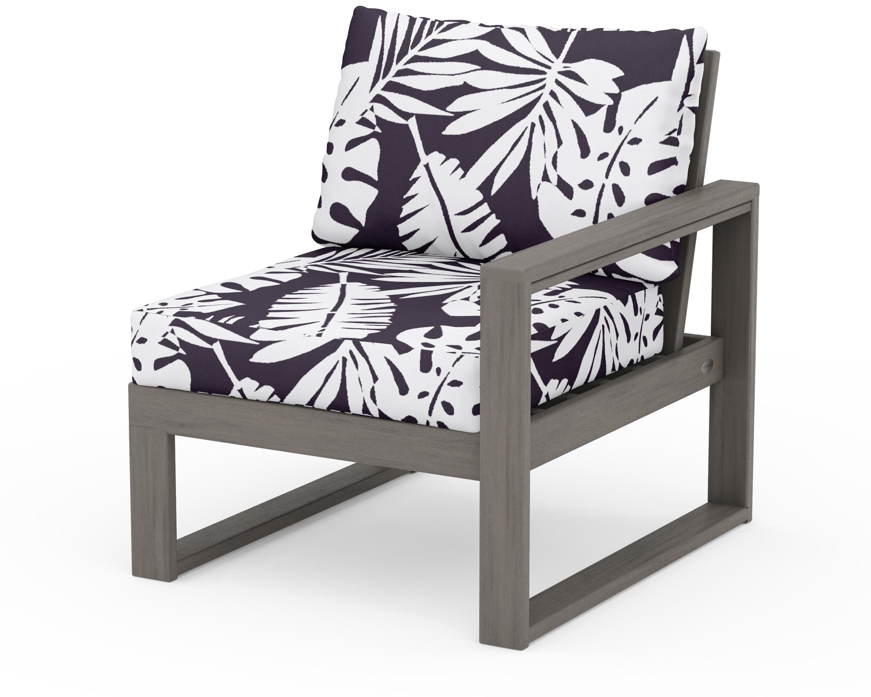 EDGE Modular Right Arm Chair in Driftwood / Leaf Navy
