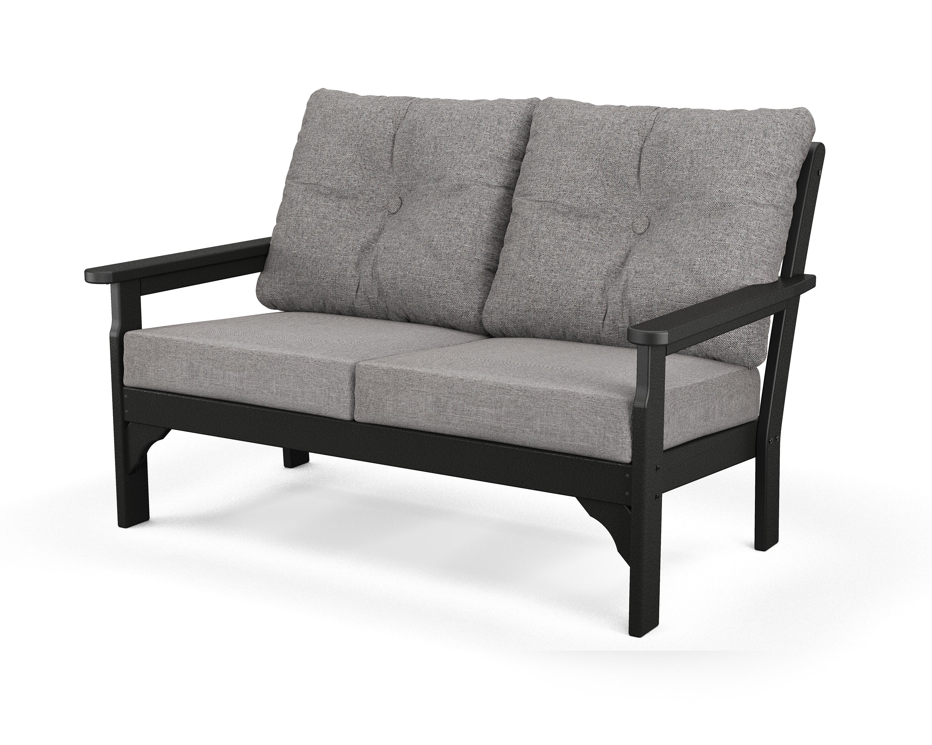Vineyard Deep Seating Loveseat in Black / Grey Mist
