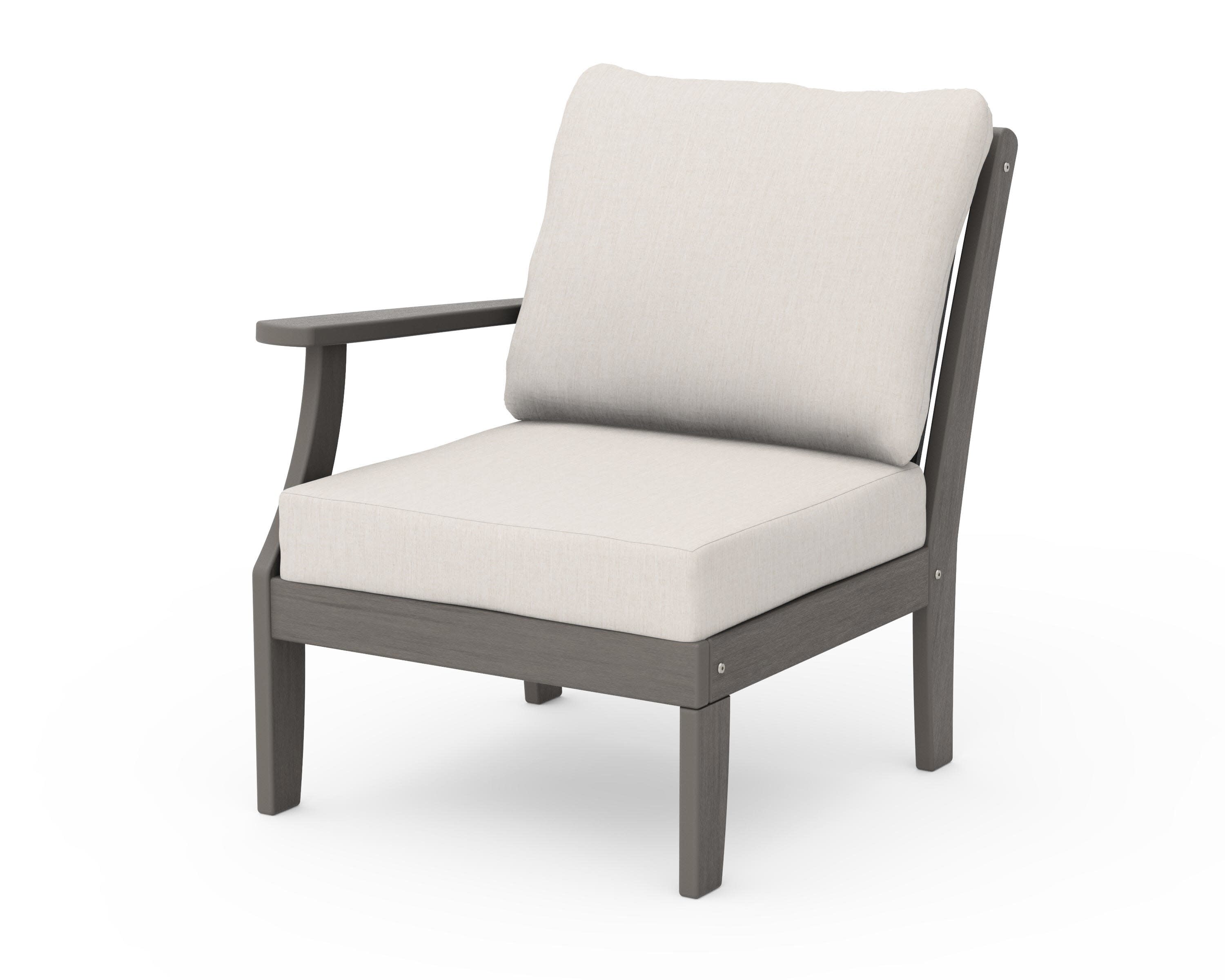 Braxton Modular Left Arm Chair in Driftwood / Cast Ash