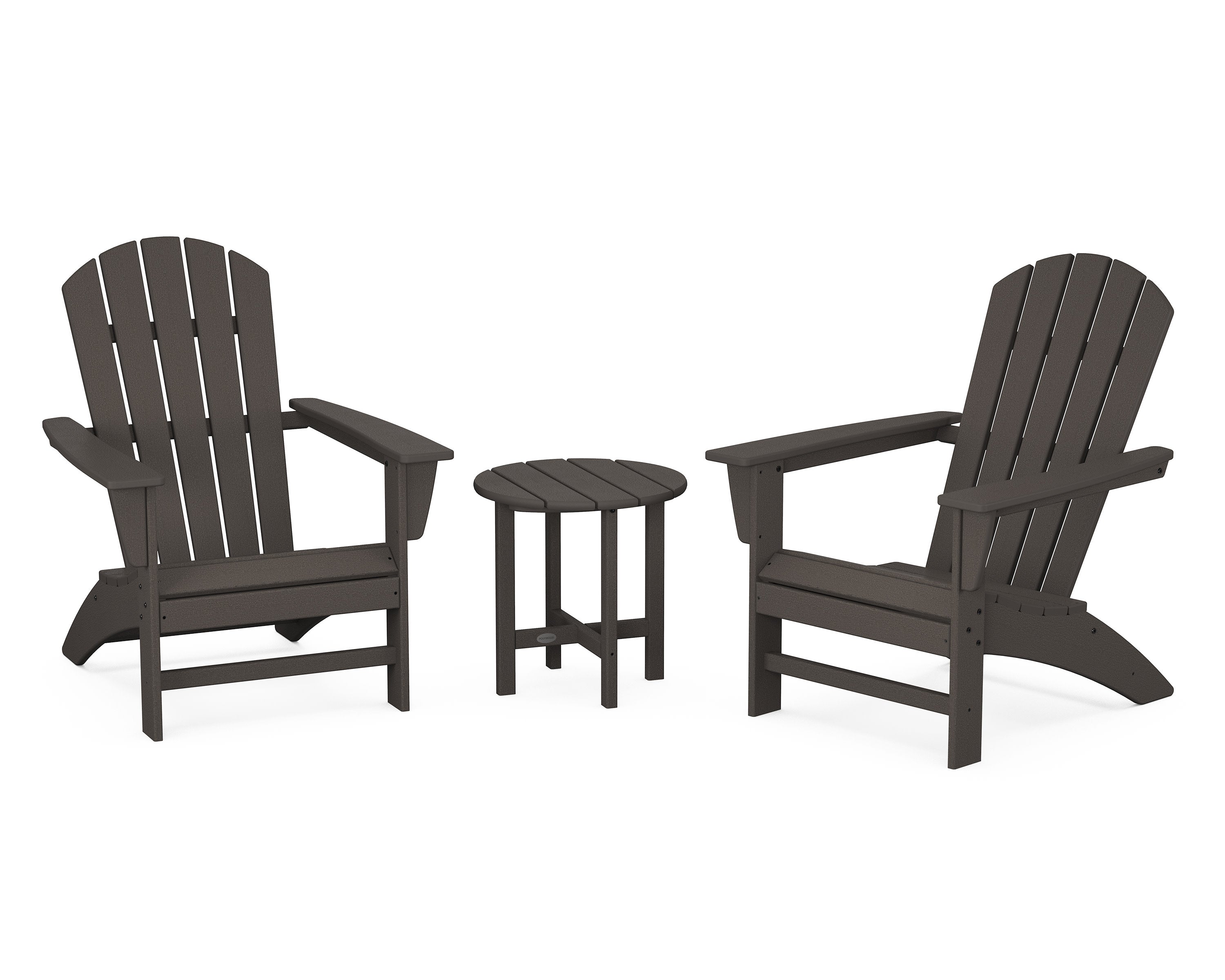 Nautical 3-Piece Adirondack Set in Vintage Coffee