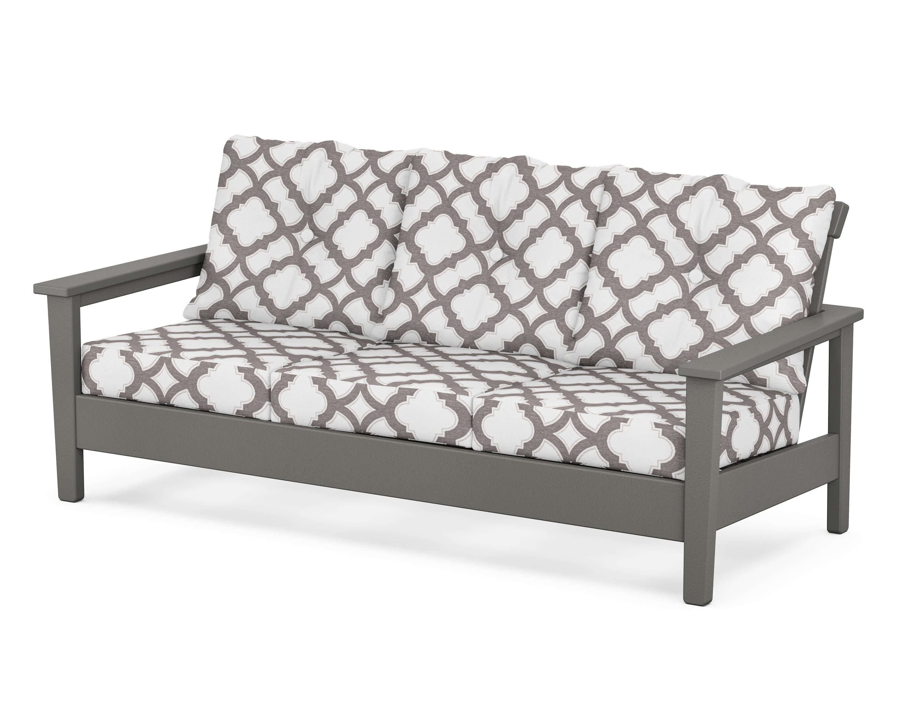 Prescott Deep Seating Sofa in Slate Grey / Trellis Grey Mist