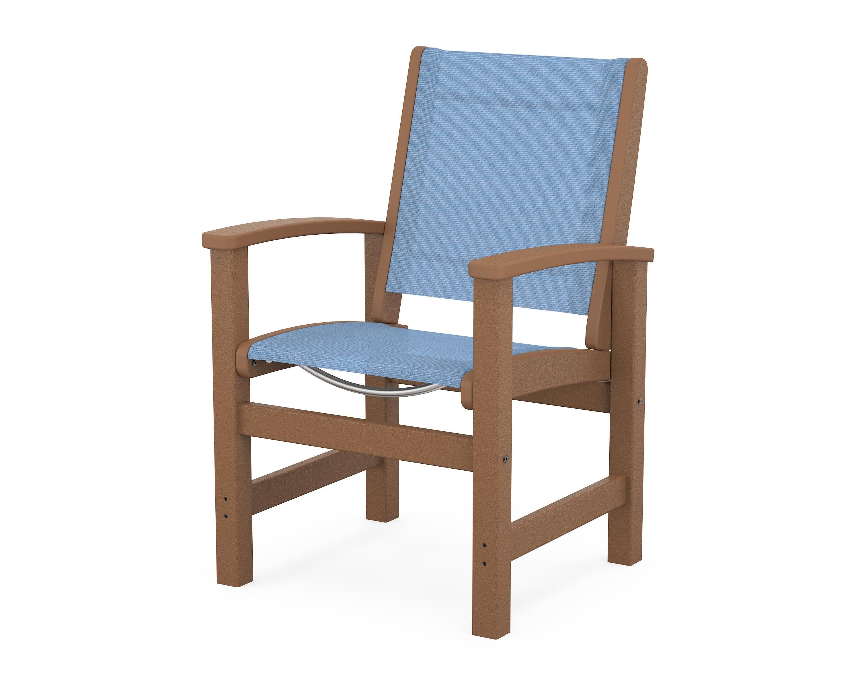Coastal Dining Chair in Teak / Poolside Sling