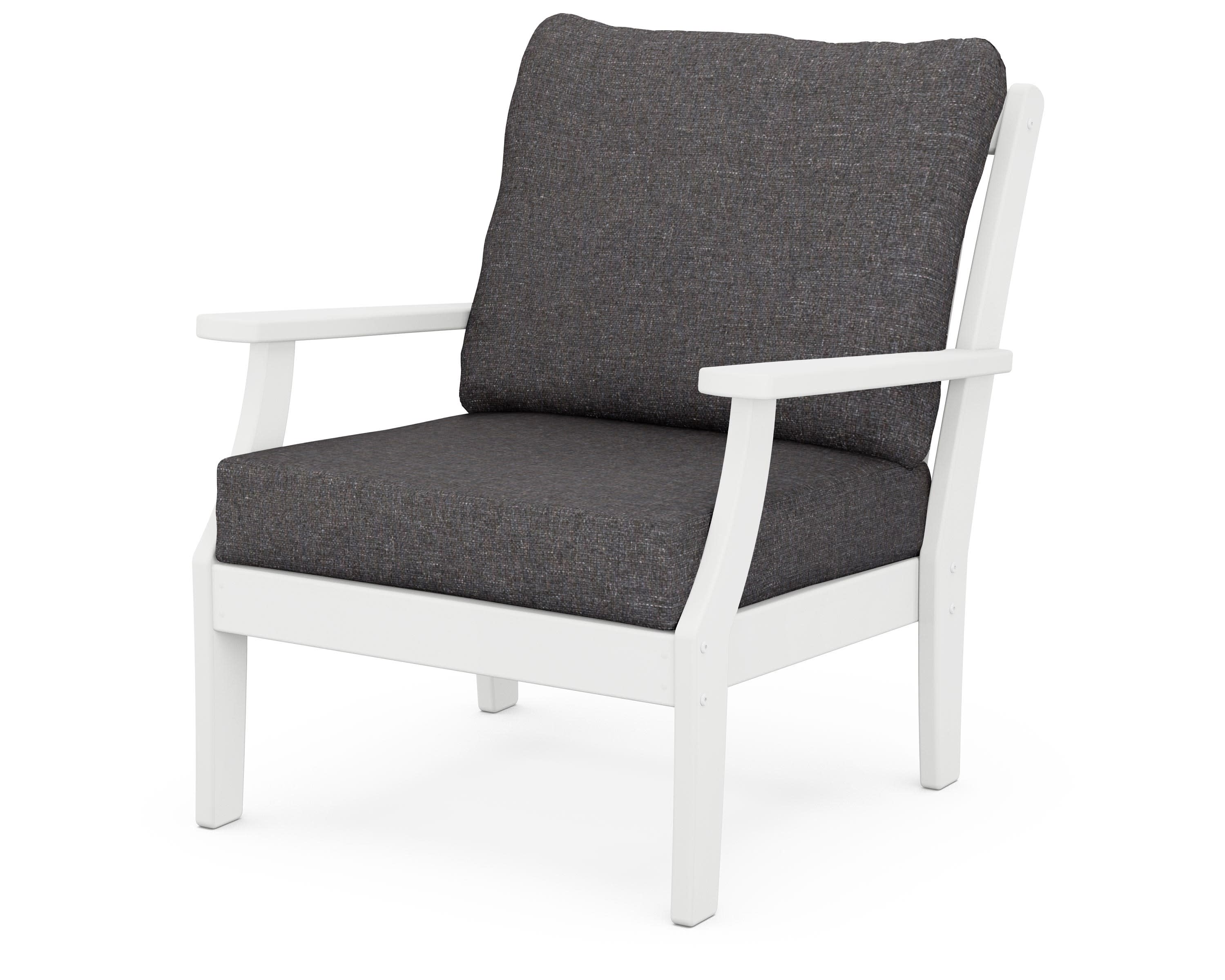 Braxton Deep Seating Chair in White / Ash Charcoal