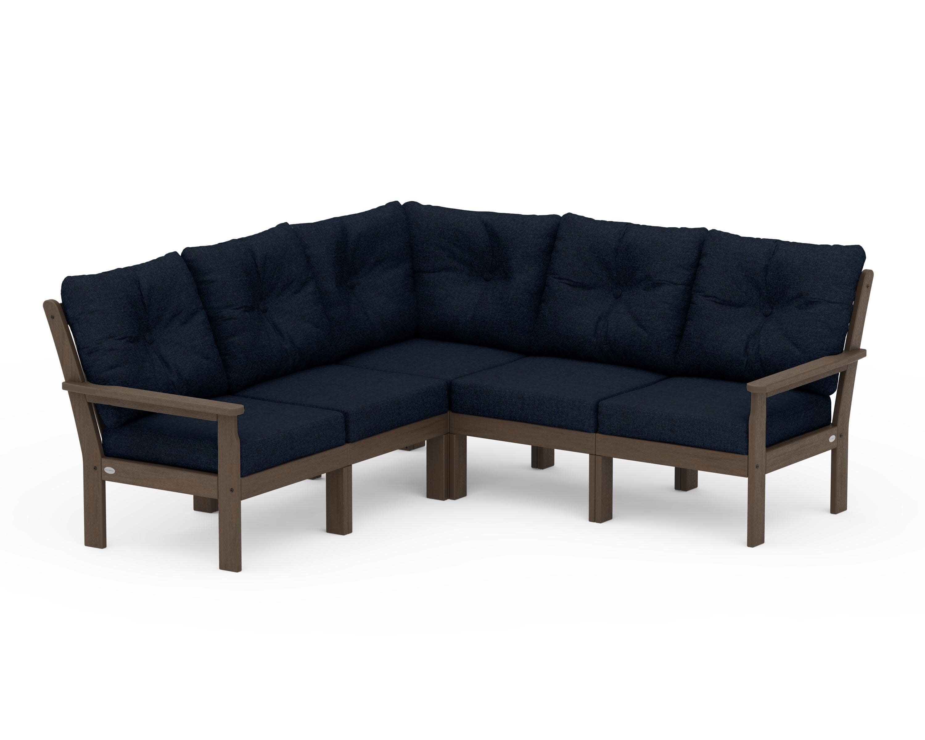 Vineyard 5-Piece Sectional in Kona / Marine Indigo