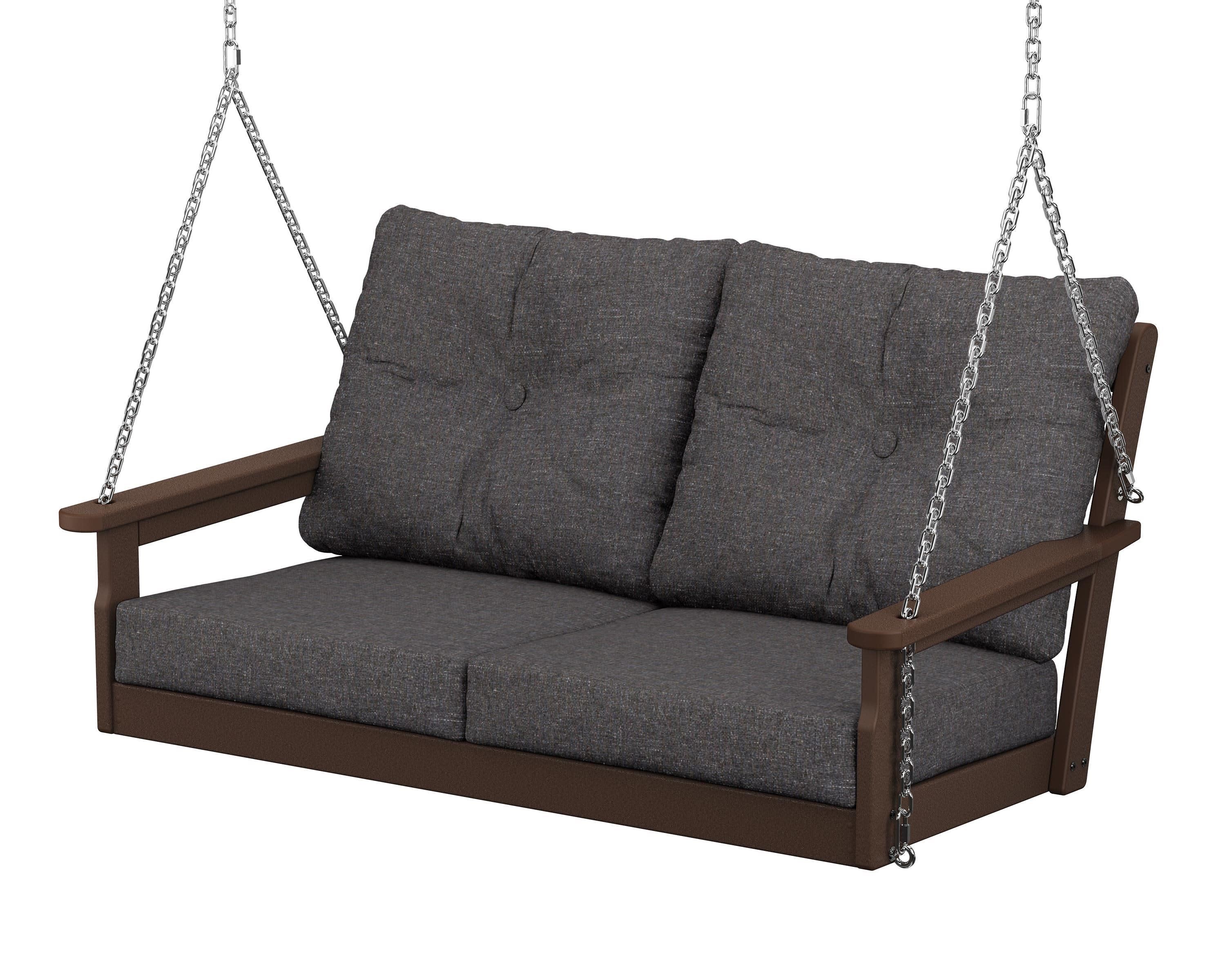Vineyard Deep Seating Swing in Mahogany / Ash Charcoal