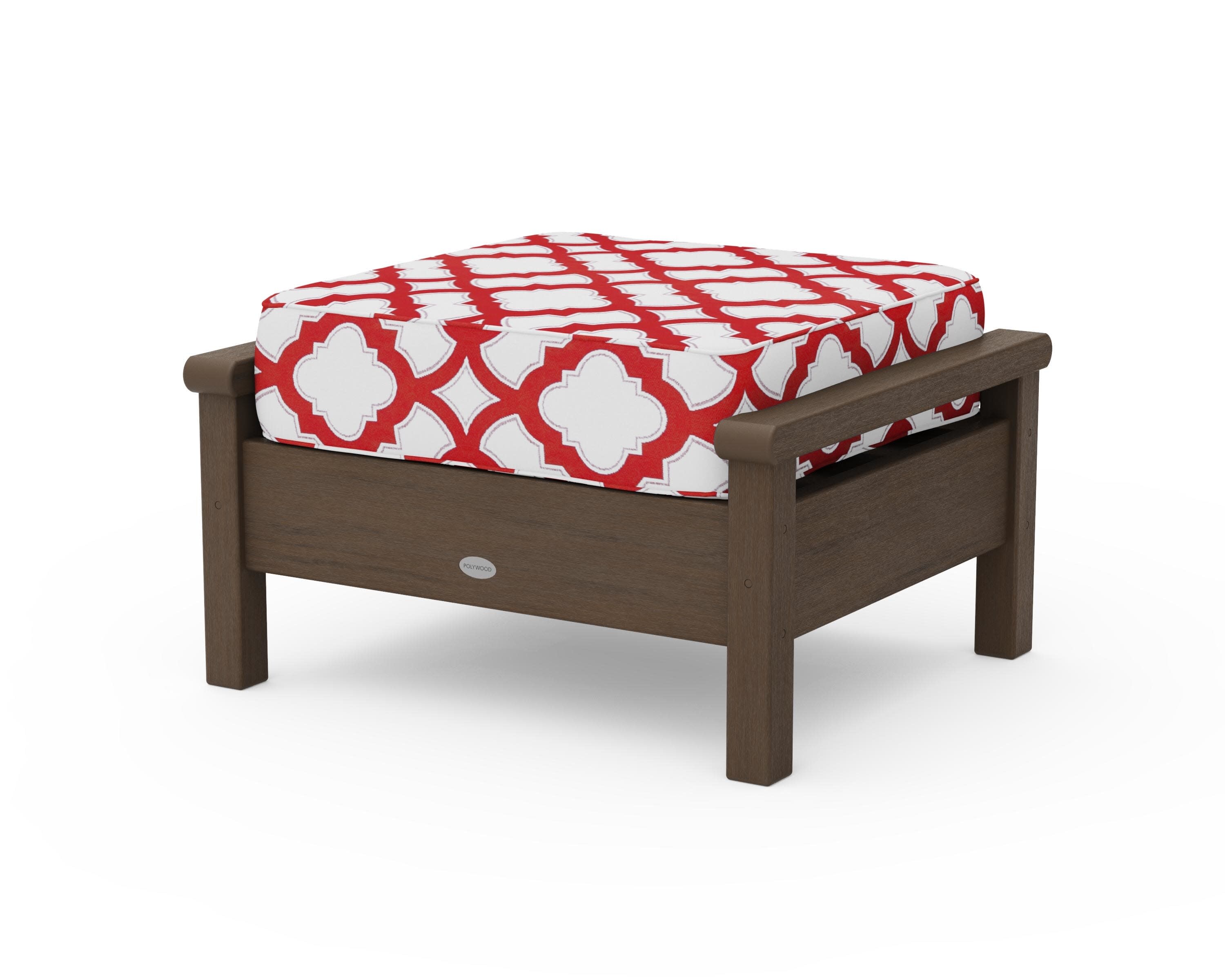 Harbour Deep Seating Ottoman in Kona / Trellis Crimson