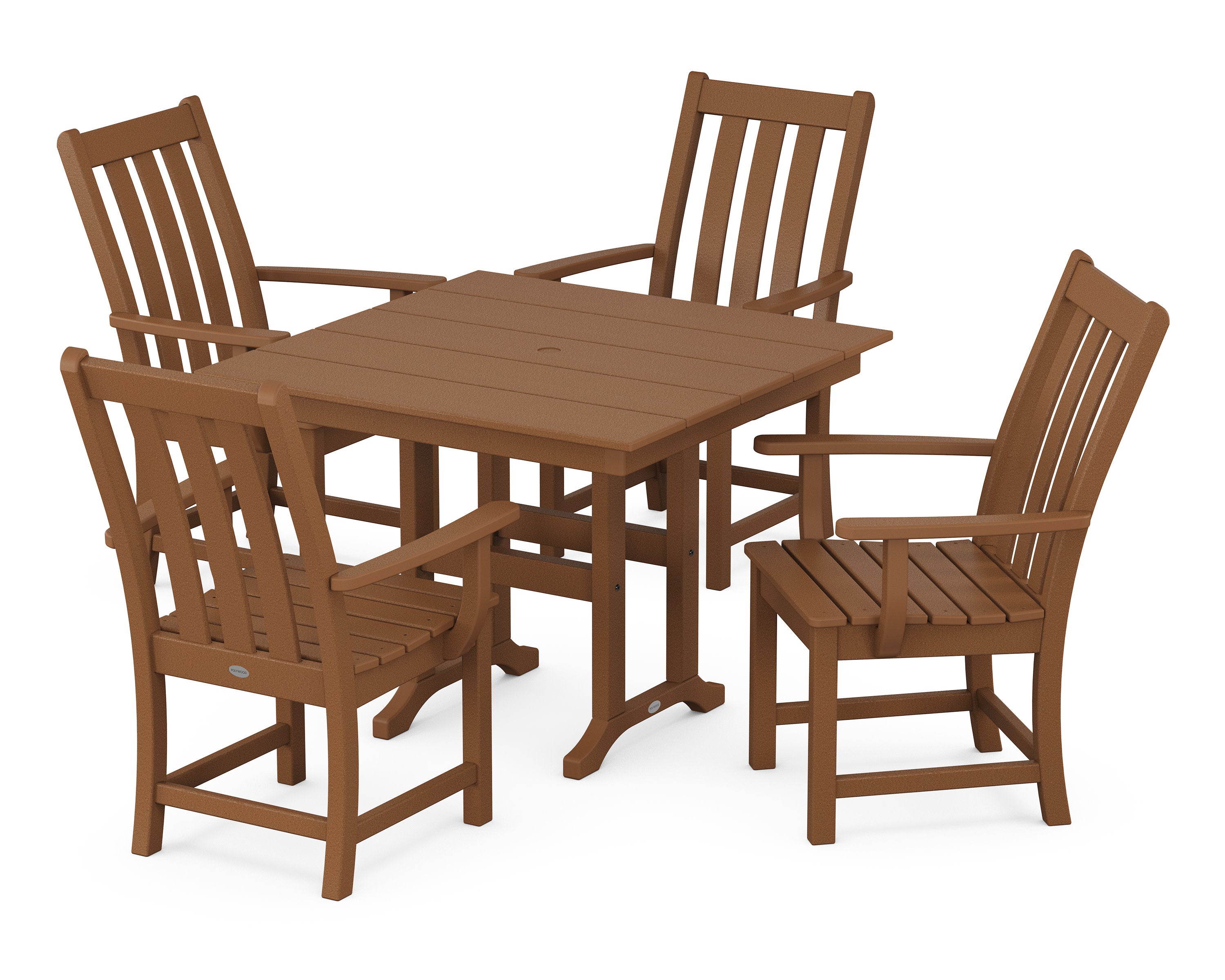 Vineyard 5-Piece Farmhouse Dining Set in Teak