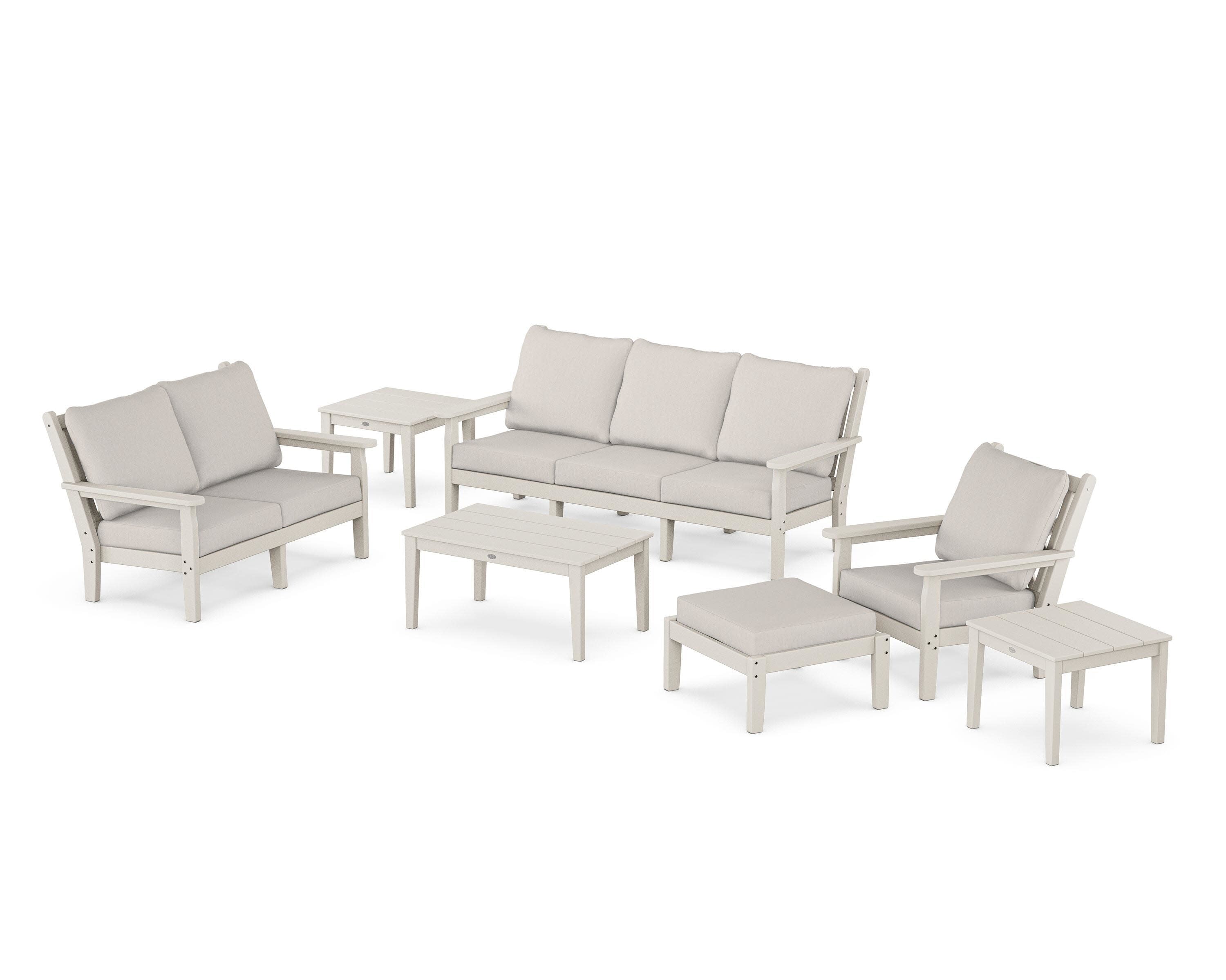 Chippendale 7-Piece Deep Seating Set in Sand / Cast Ash