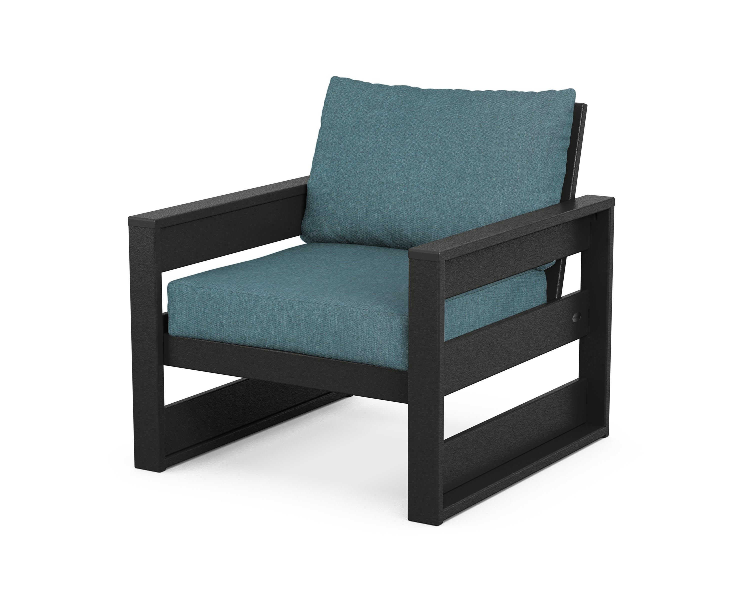 Westport Club Chair in Black / Ocean Teal