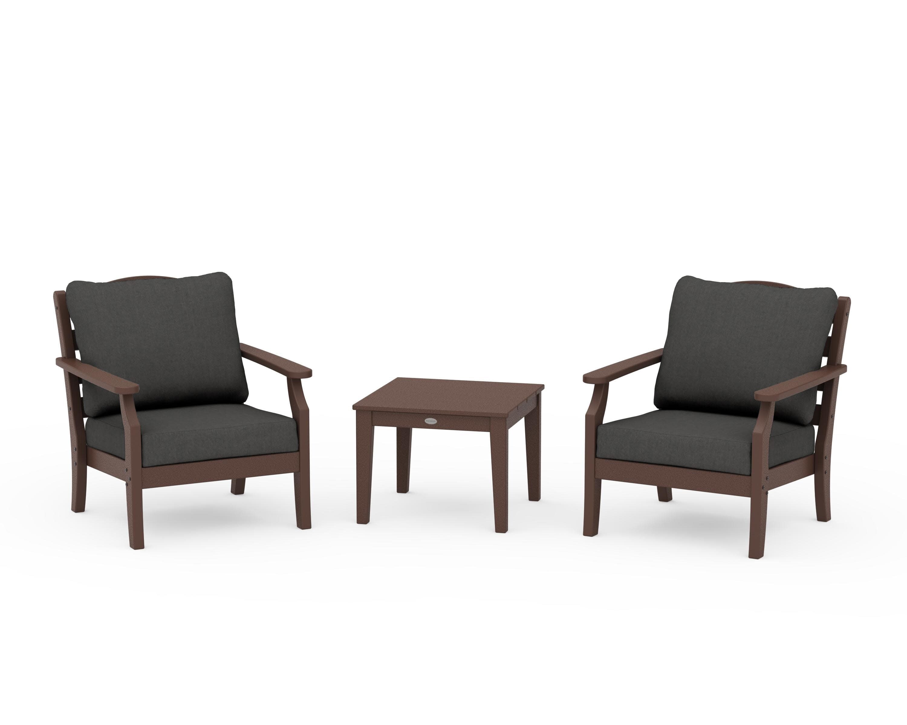 Savannah 3-Piece Deep Seating Set in Mahogany / Spectrum Carbon