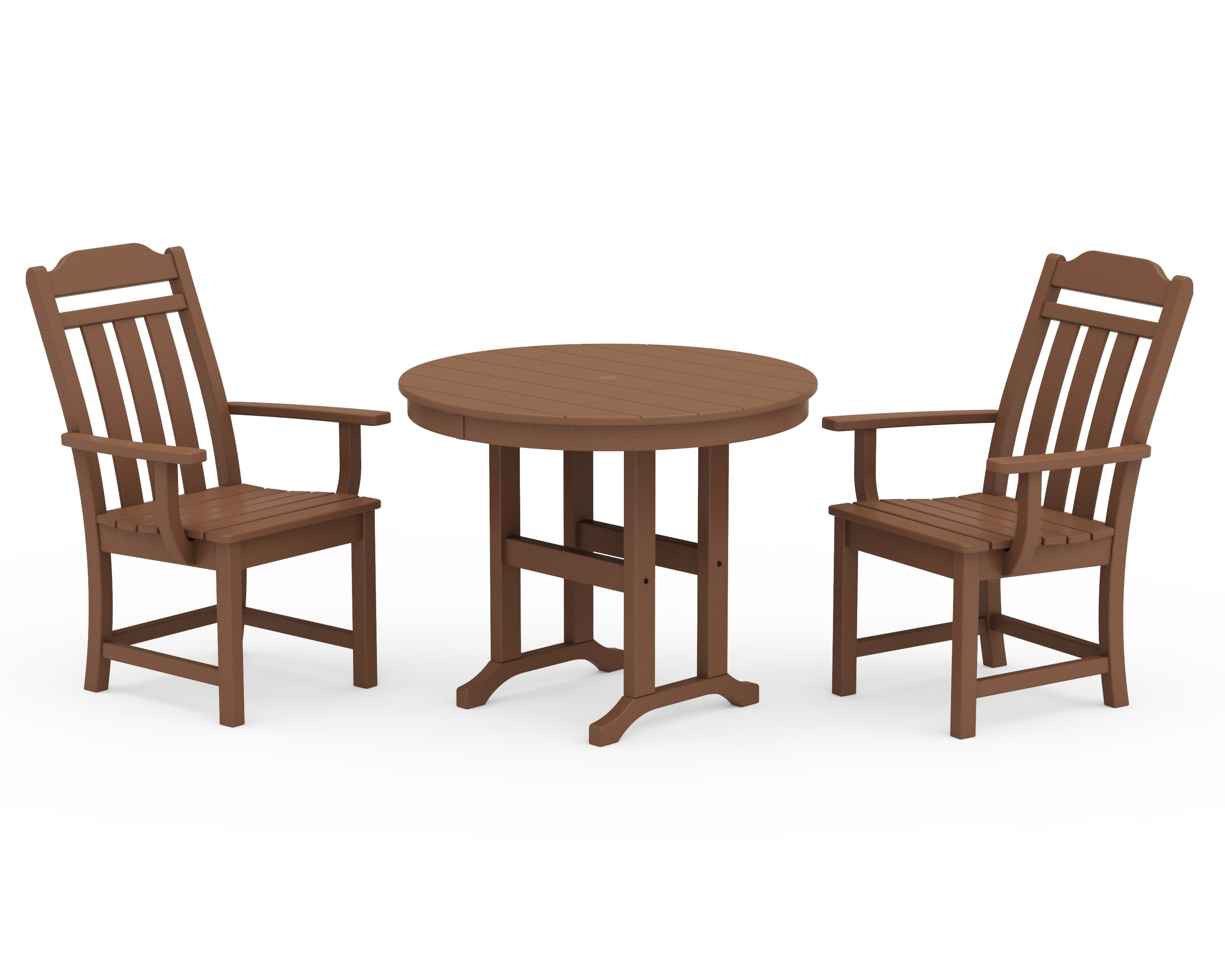 Cottage 3-Piece Farmhouse Dining Set in Teak