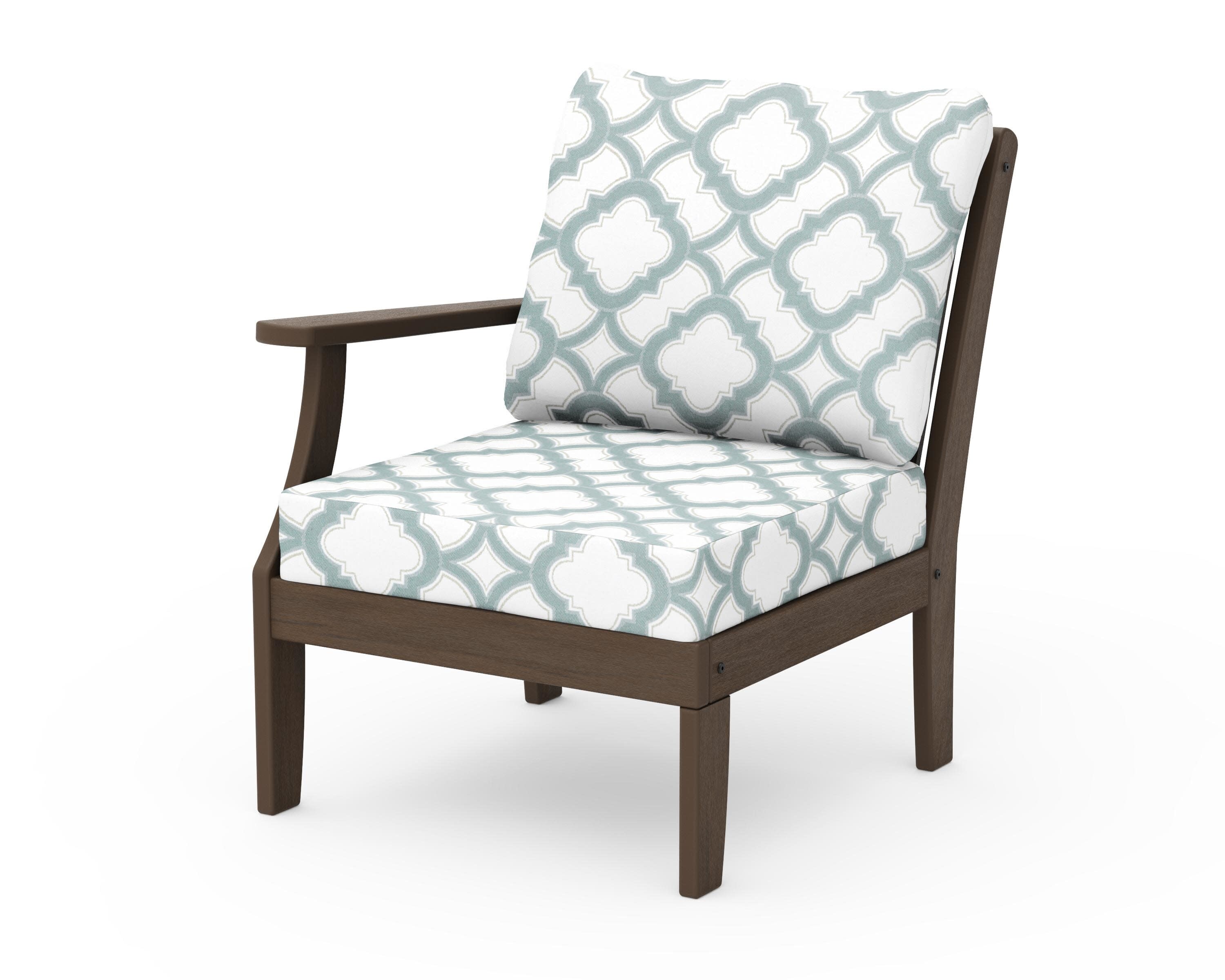 Braxton Modular Left Arm Chair in Kona / Trellis Glacier Spa