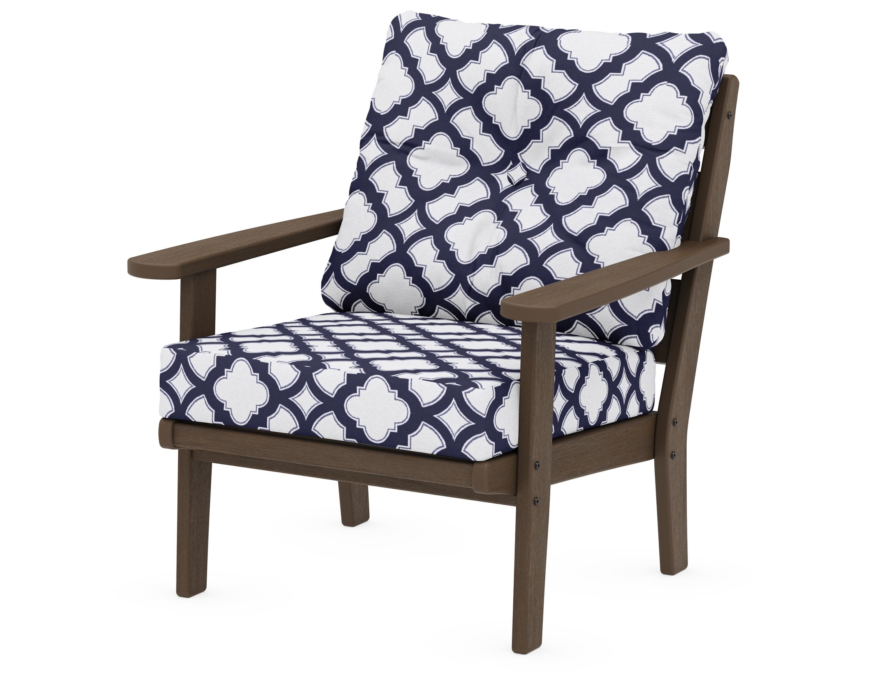 Lakeside Deep Seating Chair in Kona / Trellis Navy