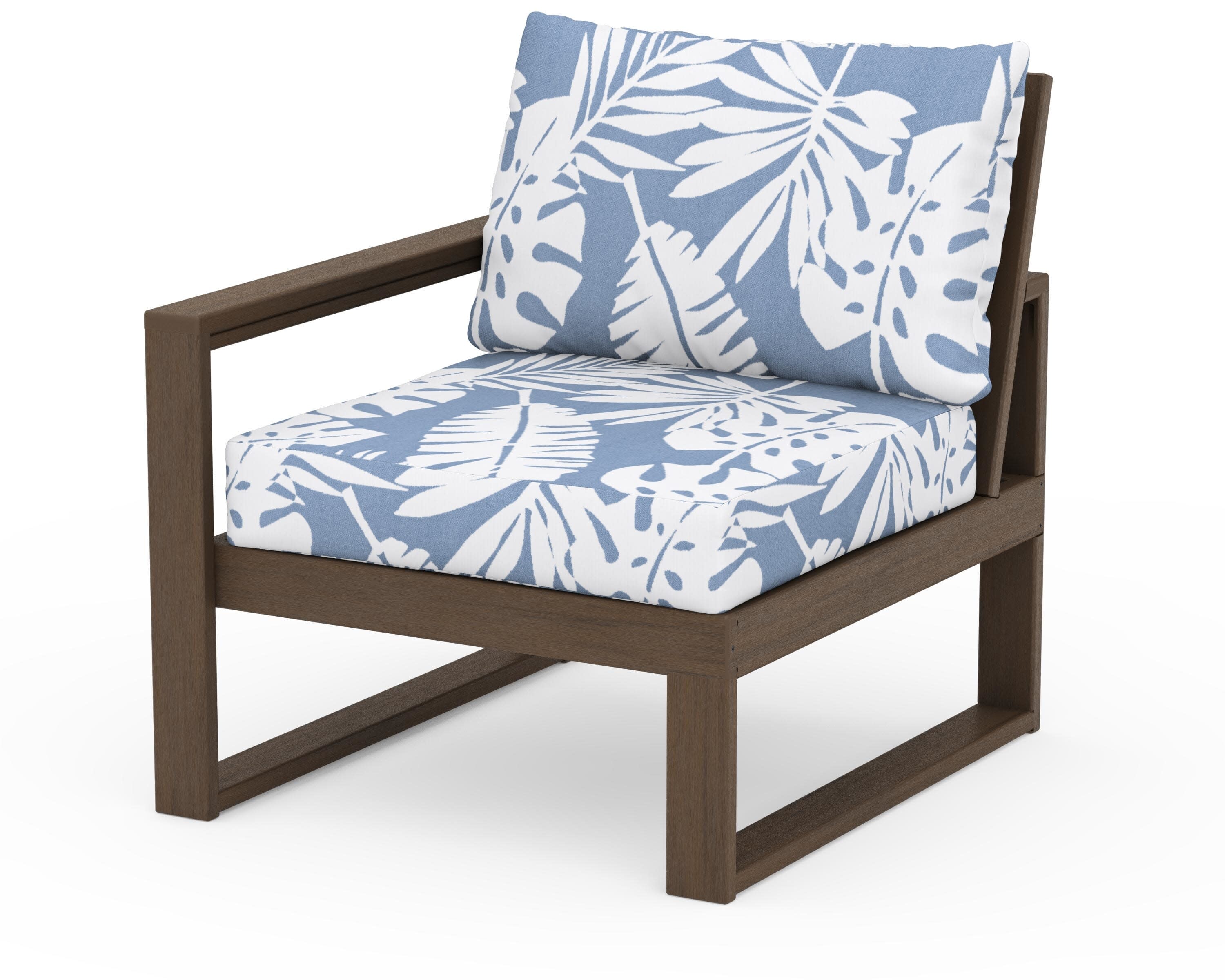 EDGE Modular Left Arm Chair in Kona / Leaf Sky Blue
