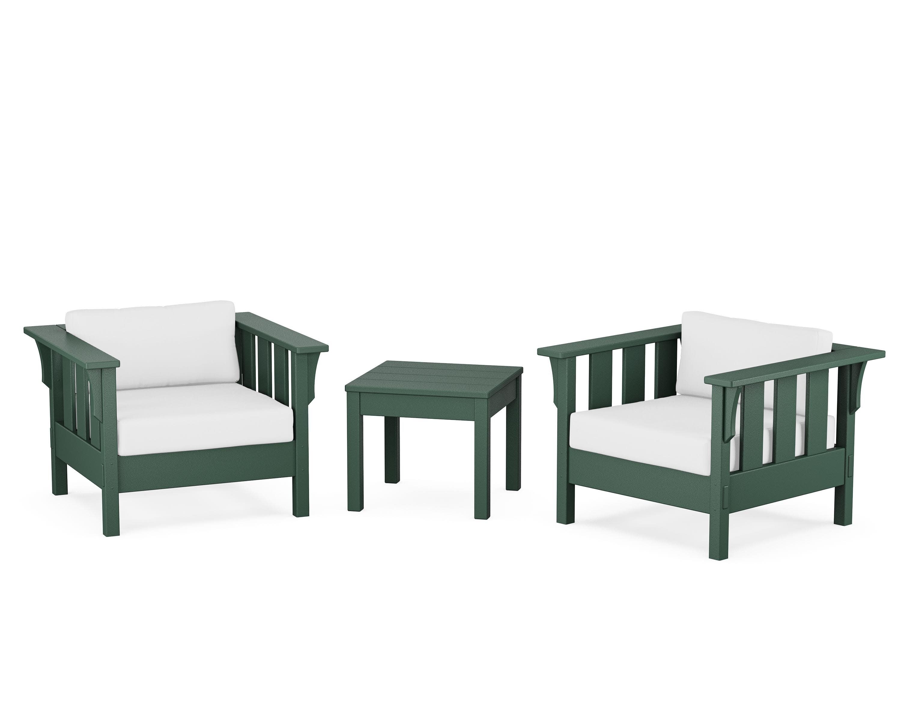 Acadia 3-Piece Deep Seating Set in Green / Natural