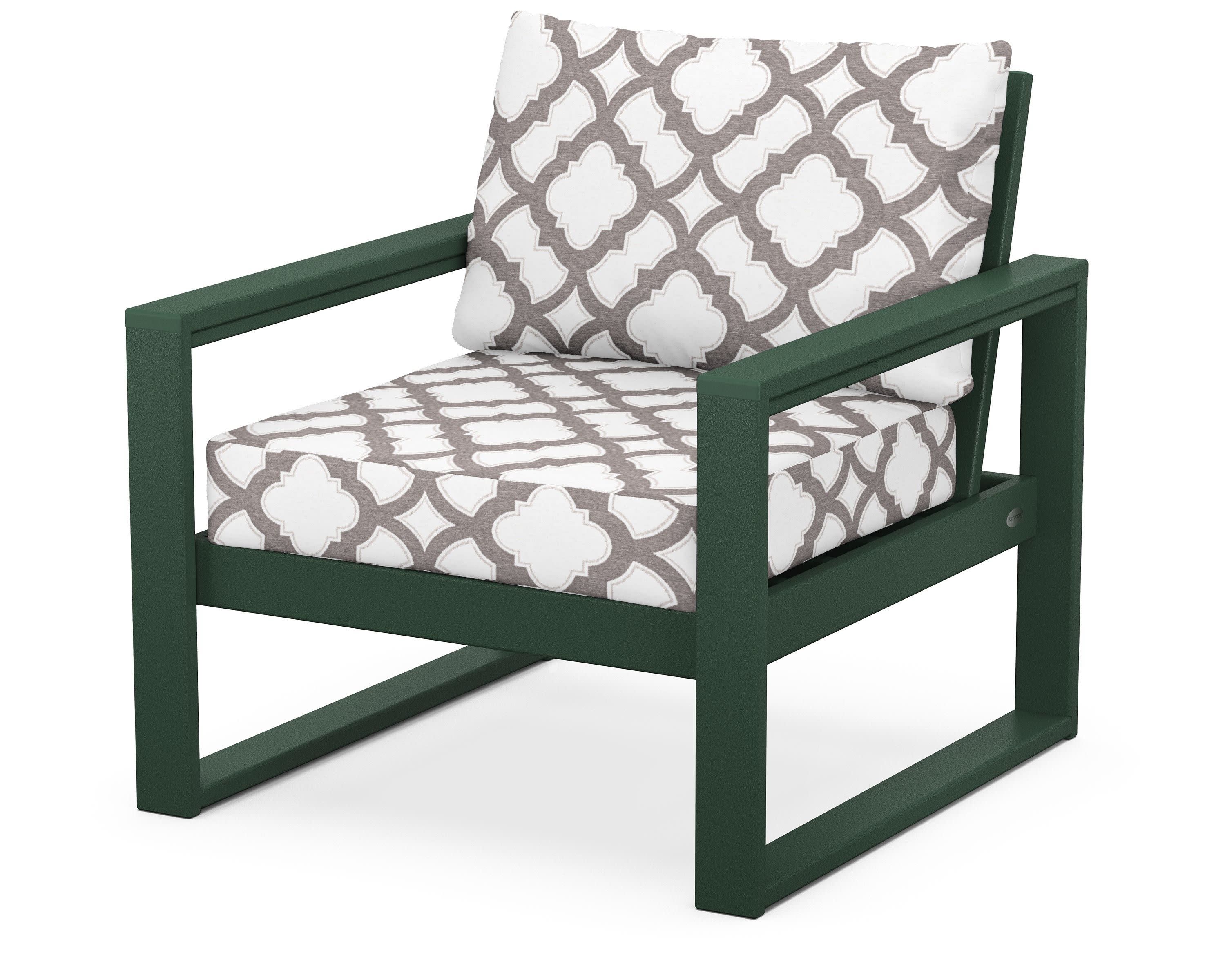 EDGE Club Chair in Green / Trellis Grey Mist