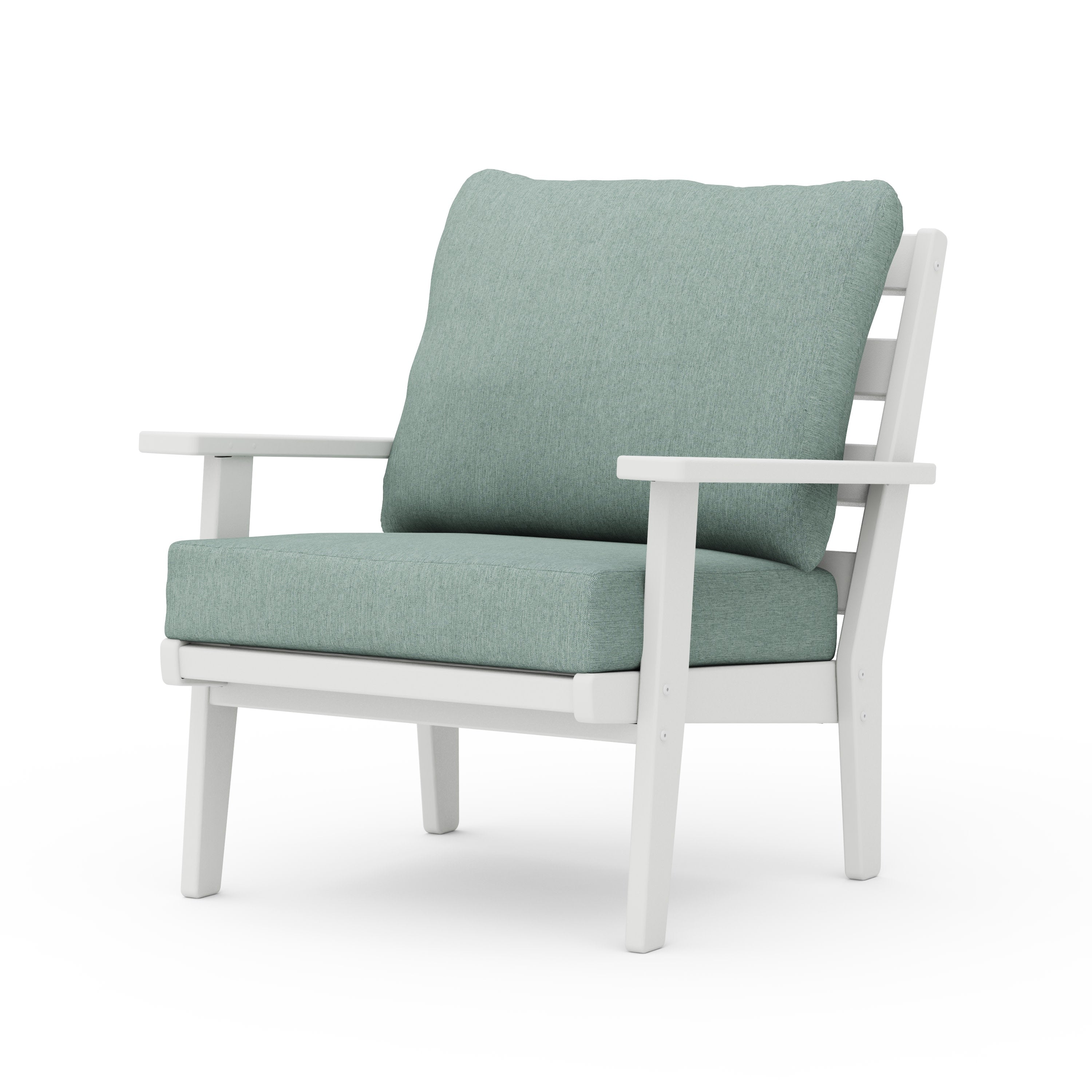 Grant Park Deep Seating Chair in White / Glacier Spa