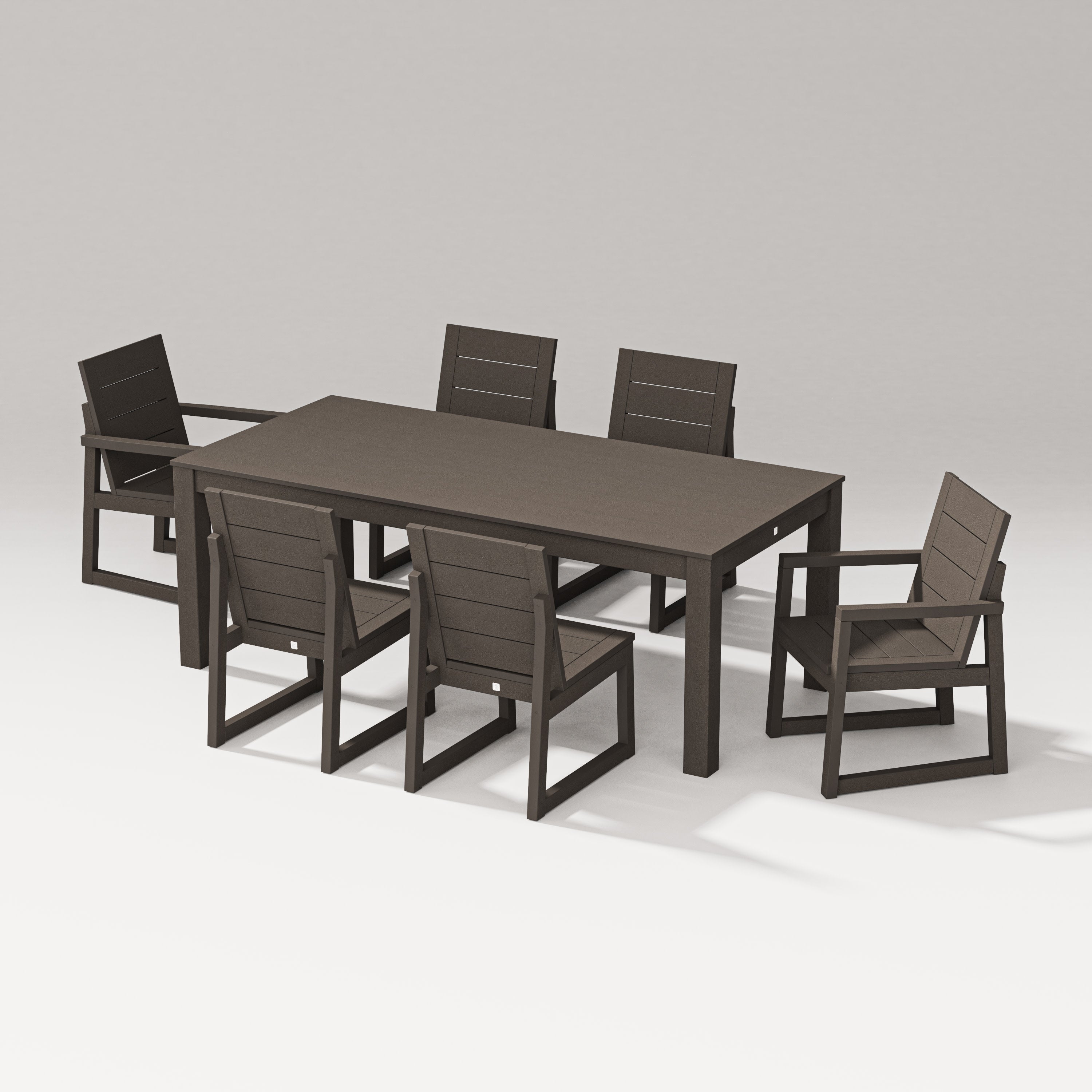 Elevate 7-Piece Parsons Table Dining Set in Vintage Coffee