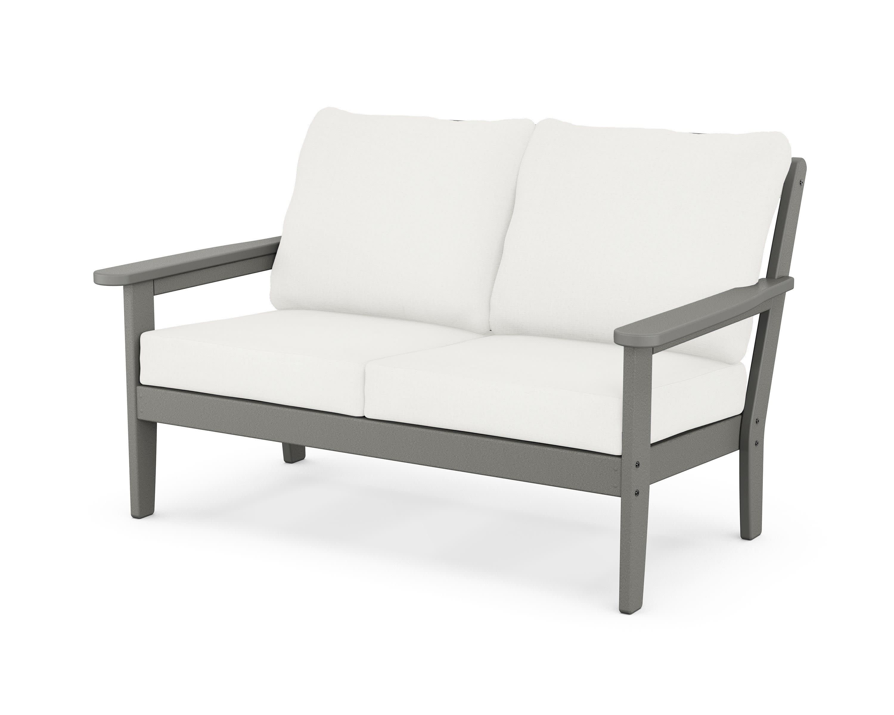 Cottage Deep Seating Loveseat in Slate Grey / Natural Linen