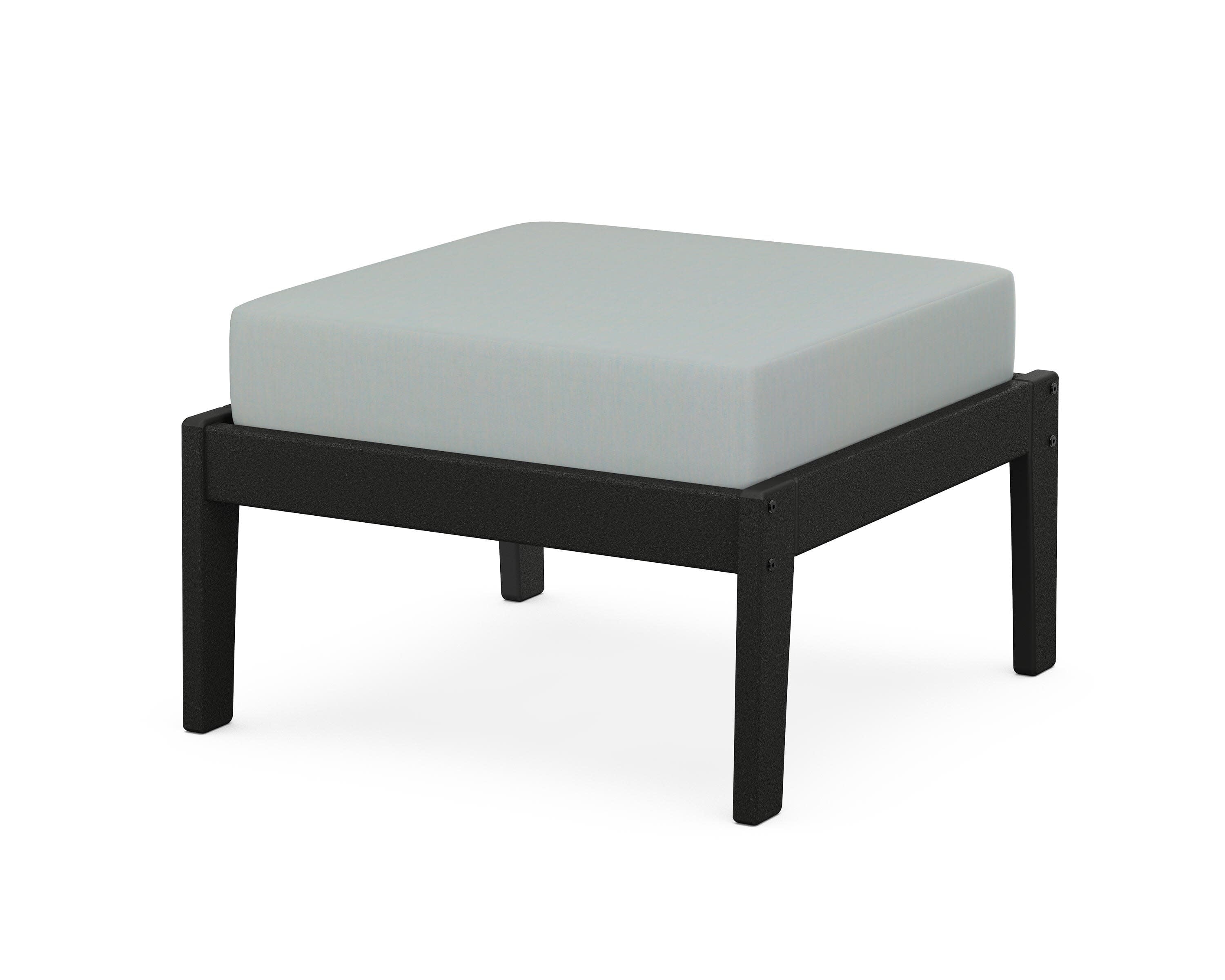 Deep Seating Ottoman in Black / Spa