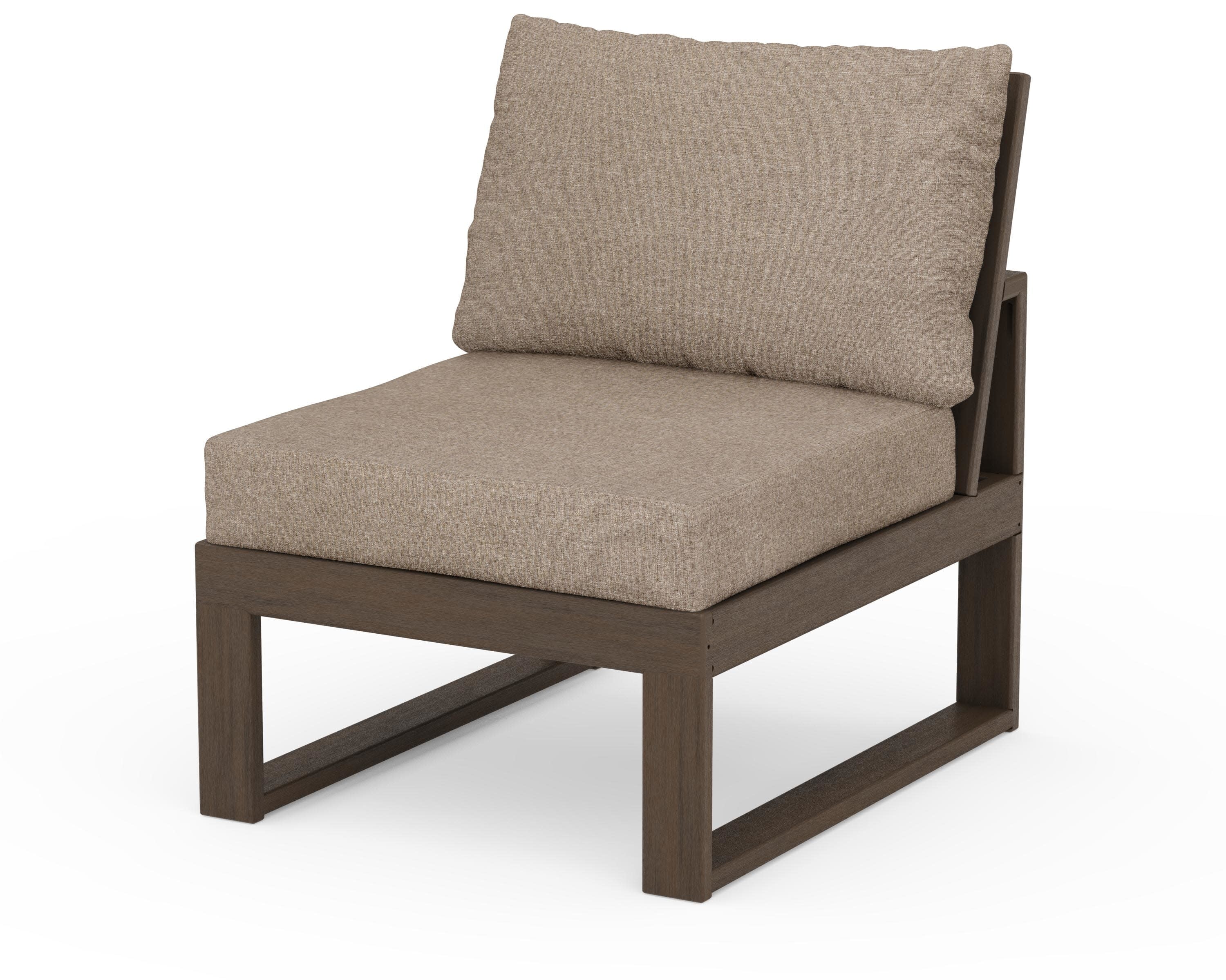 Modular Armless Chair in Kona / Spiced Burlap