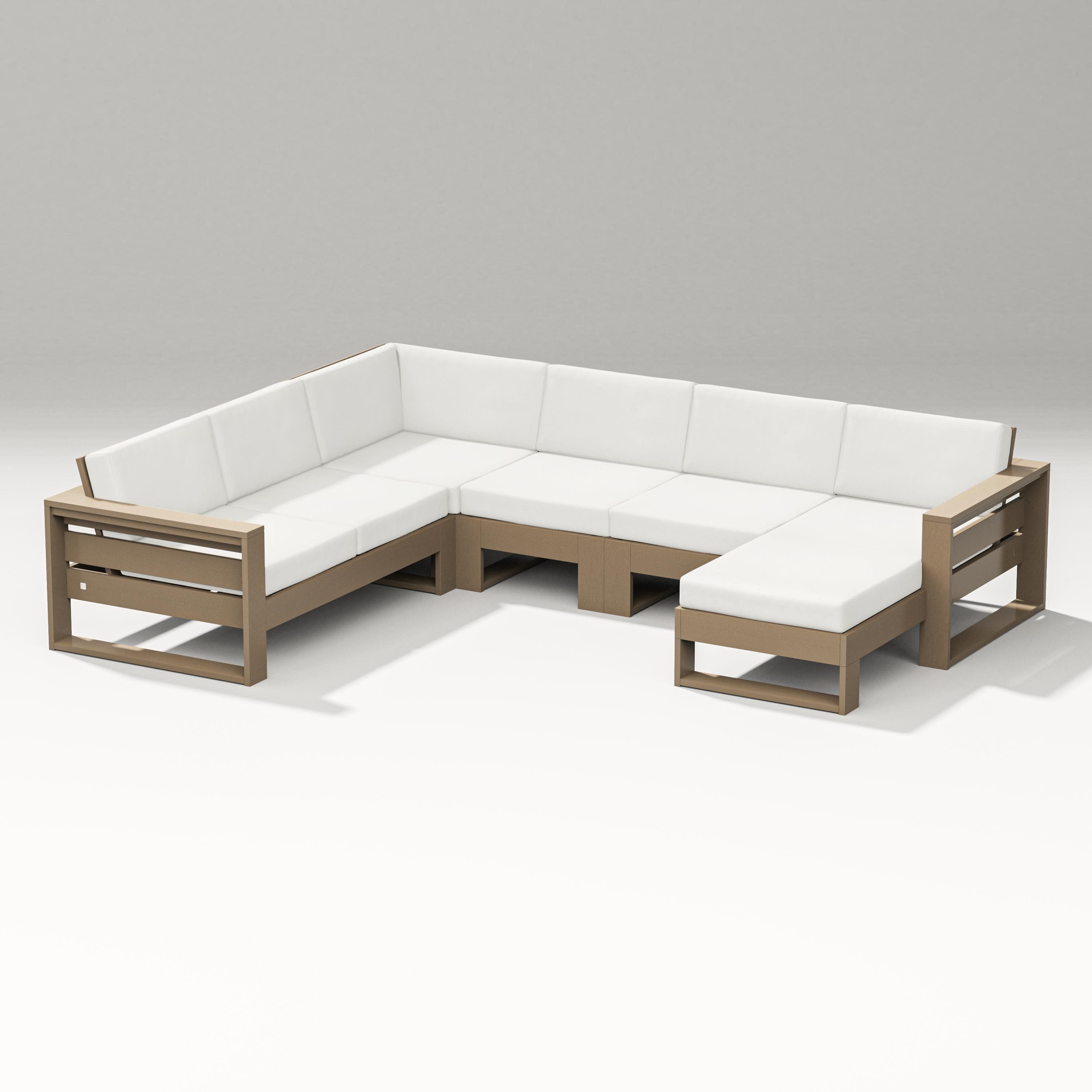 Latitude Corner Sectional with Right Chaise in Vintage Sahara / Natural Linen