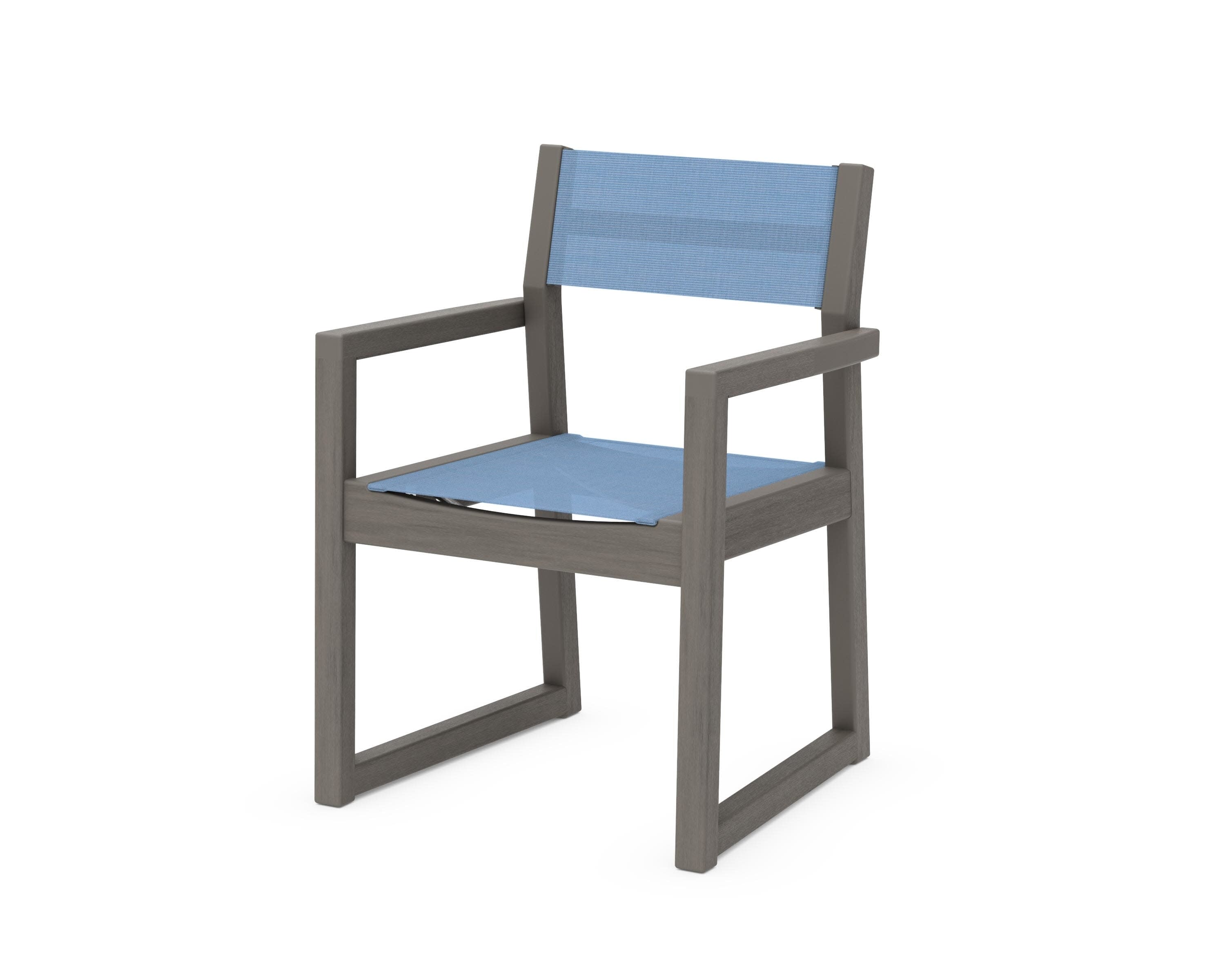 EDGE Sling Dining Arm Chair in Driftwood / Poolside Sling