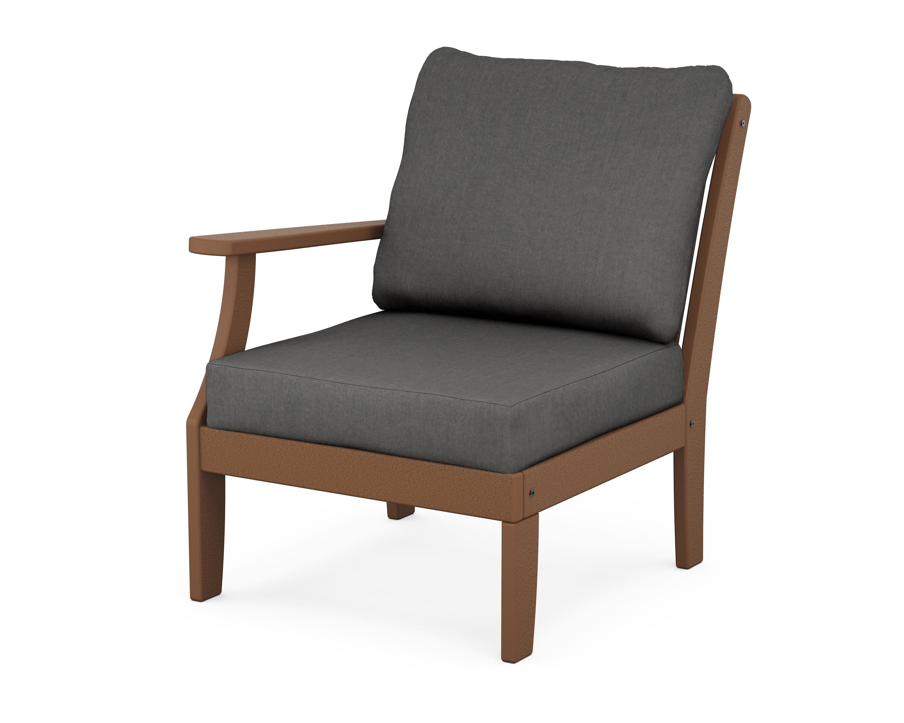 Braxton Modular Left Arm Chair in Teak / Spectrum Carbon