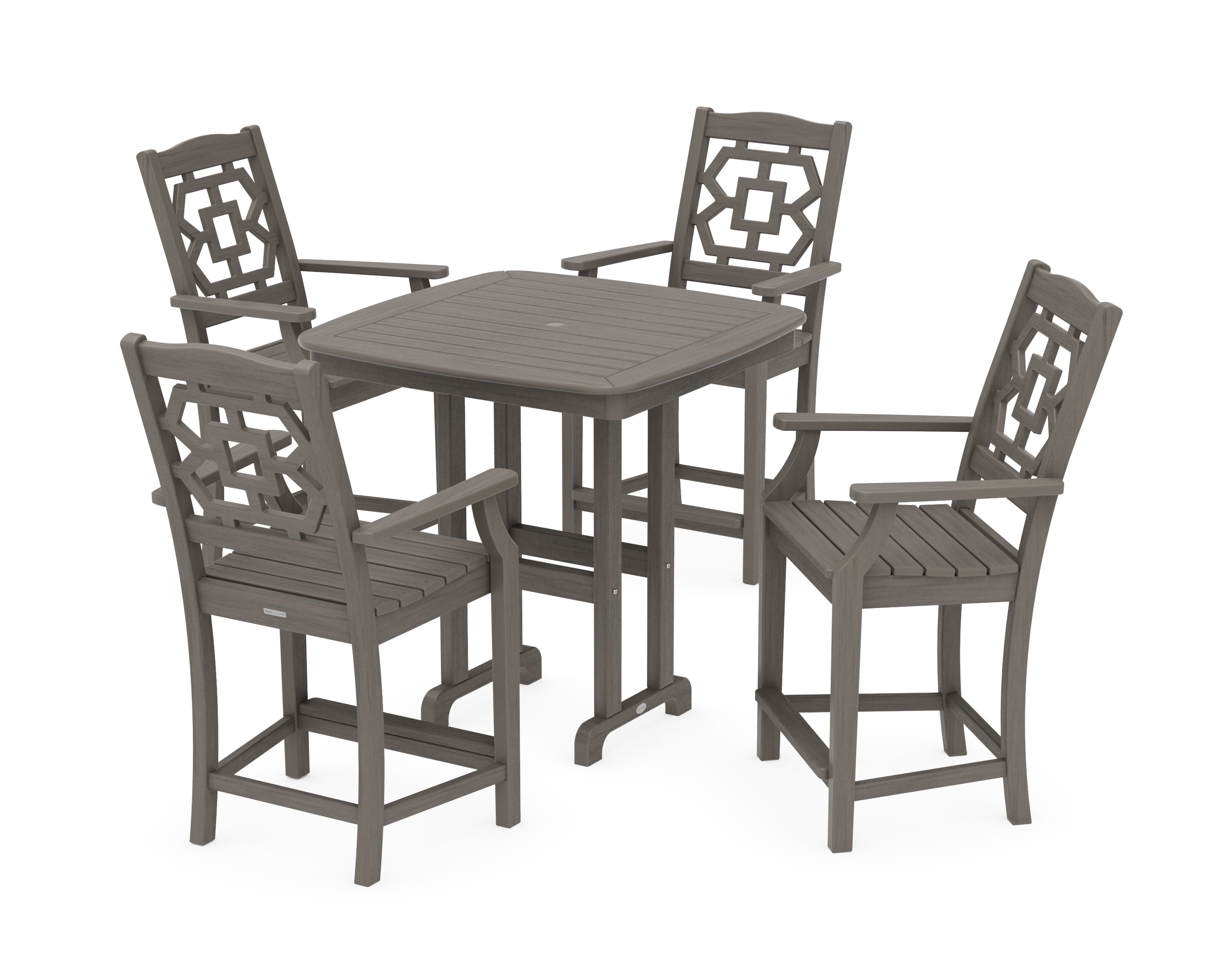 Chinoiserie 5-Piece Counter Set in Driftwood
