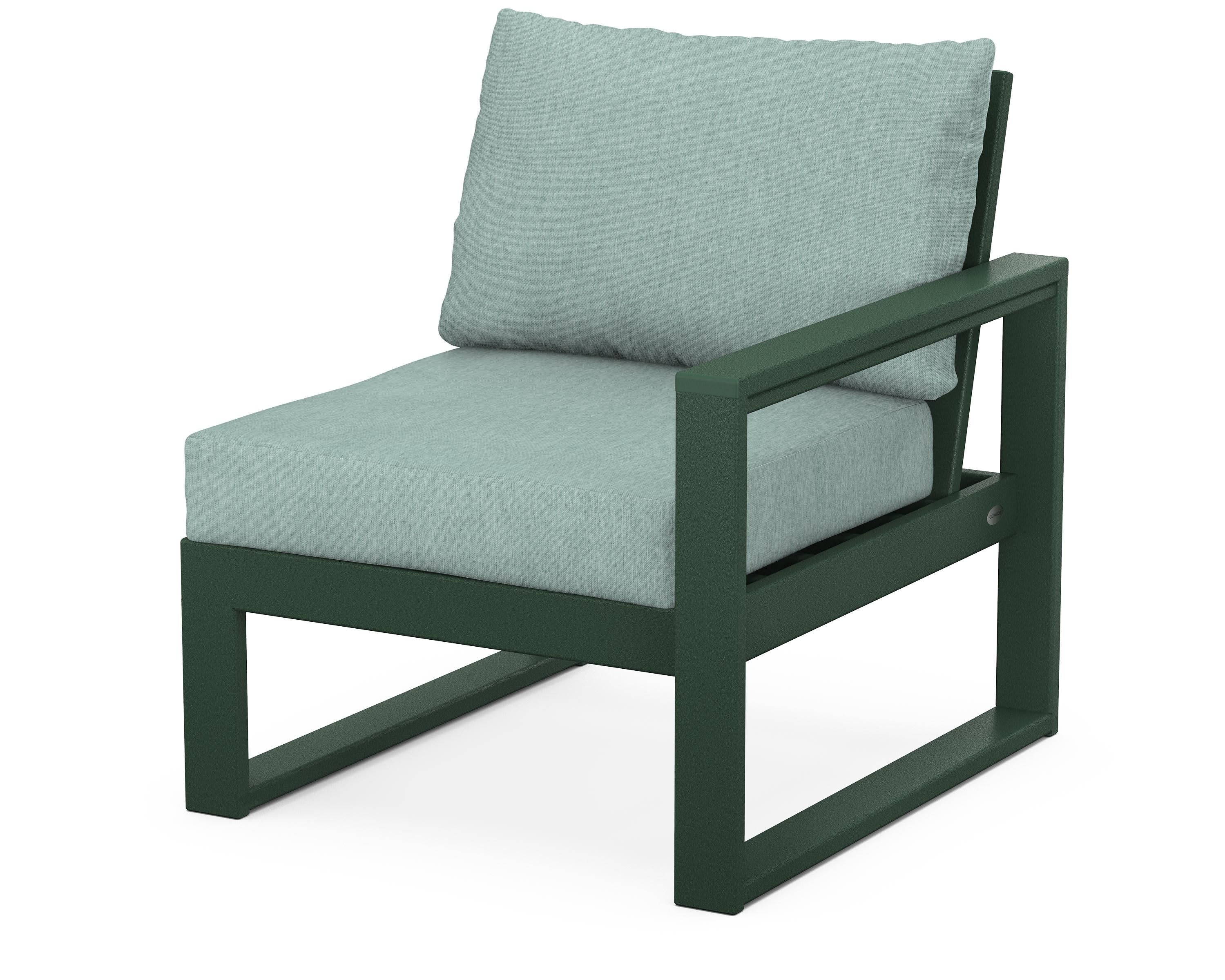 EDGE Modular Right Arm Chair in Green / Glacier Spa