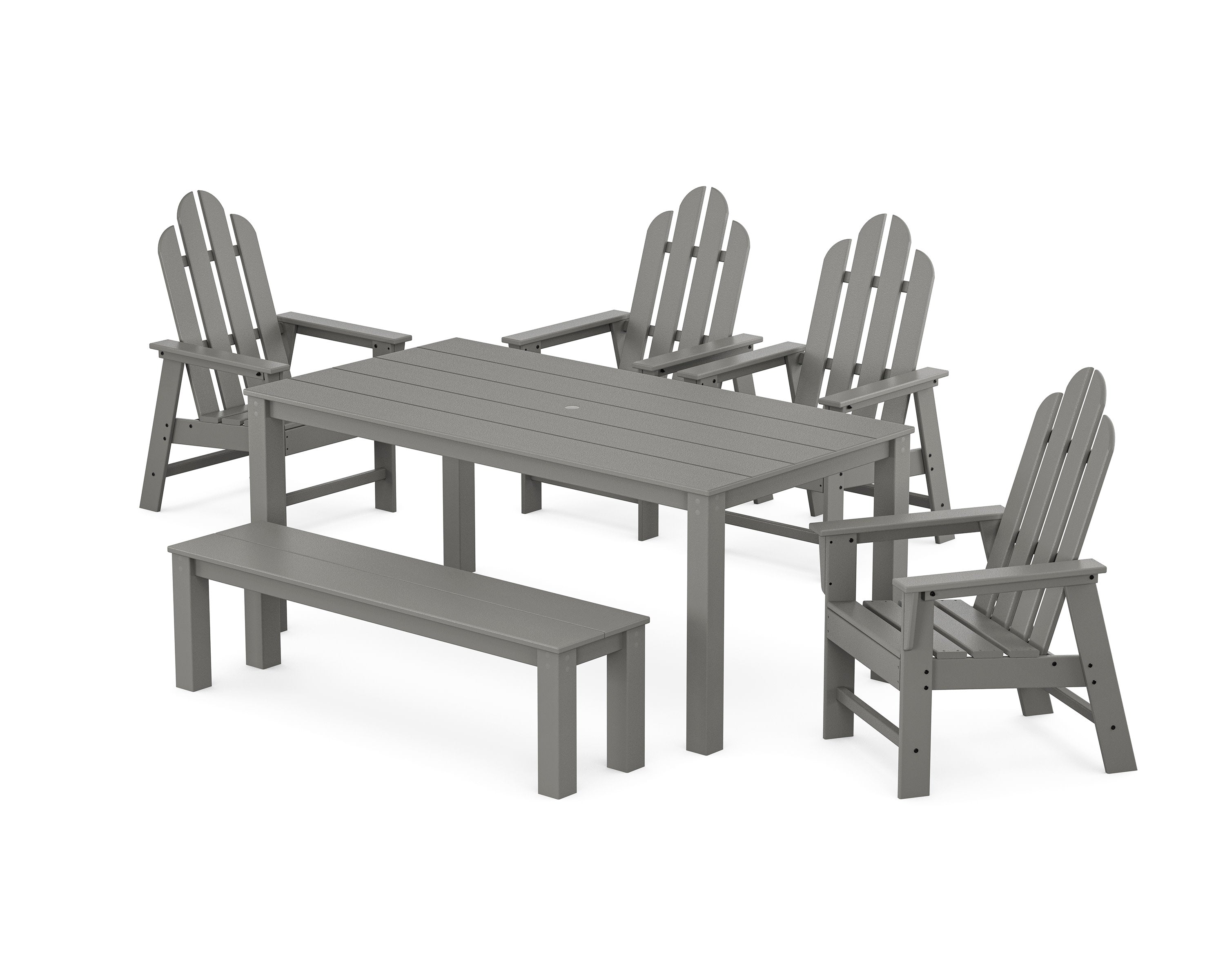 Long Island 6-Piece Parsons Dining Set with Bench in Slate Grey