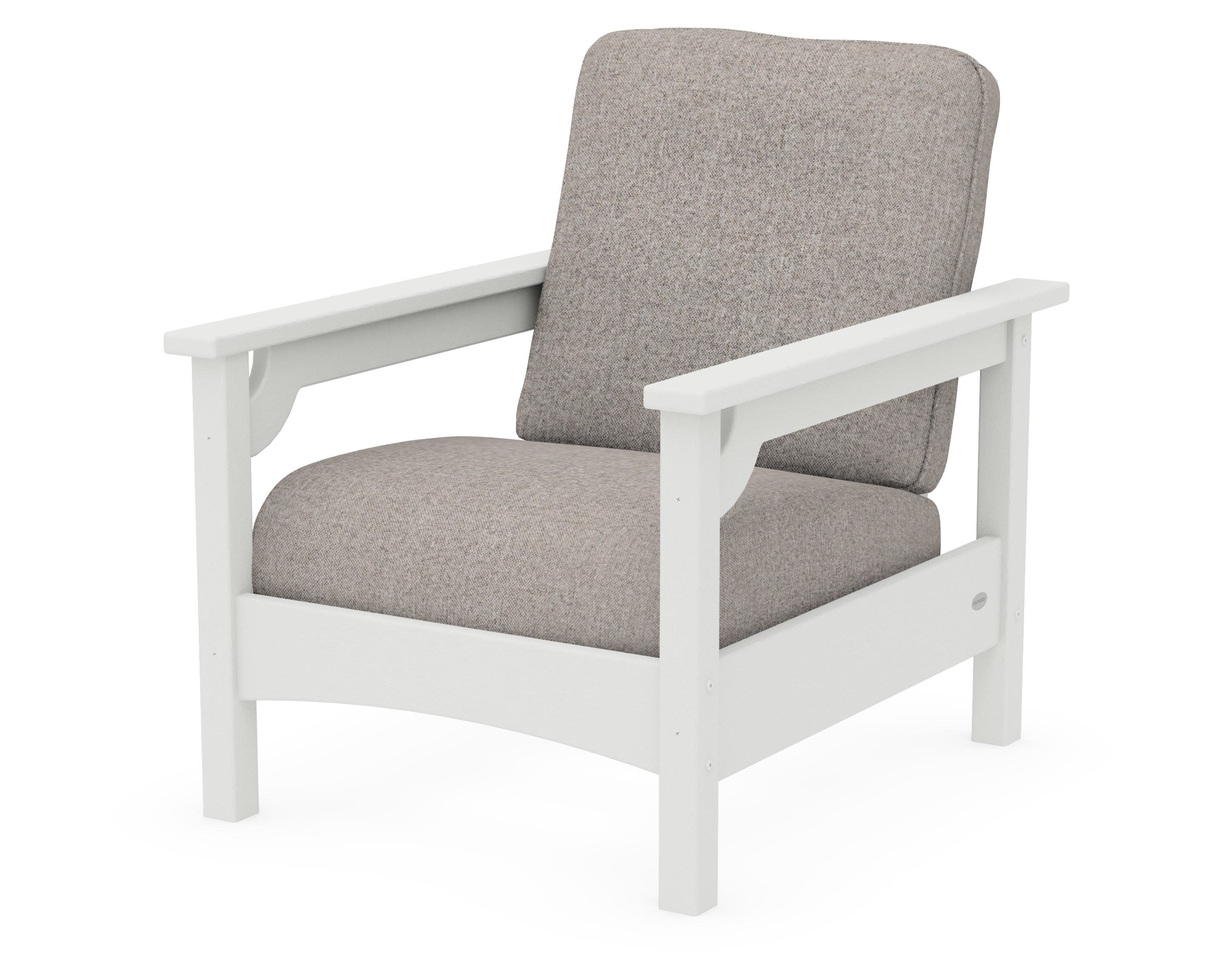 Club Chair in Vintage White / Weathered Tweed