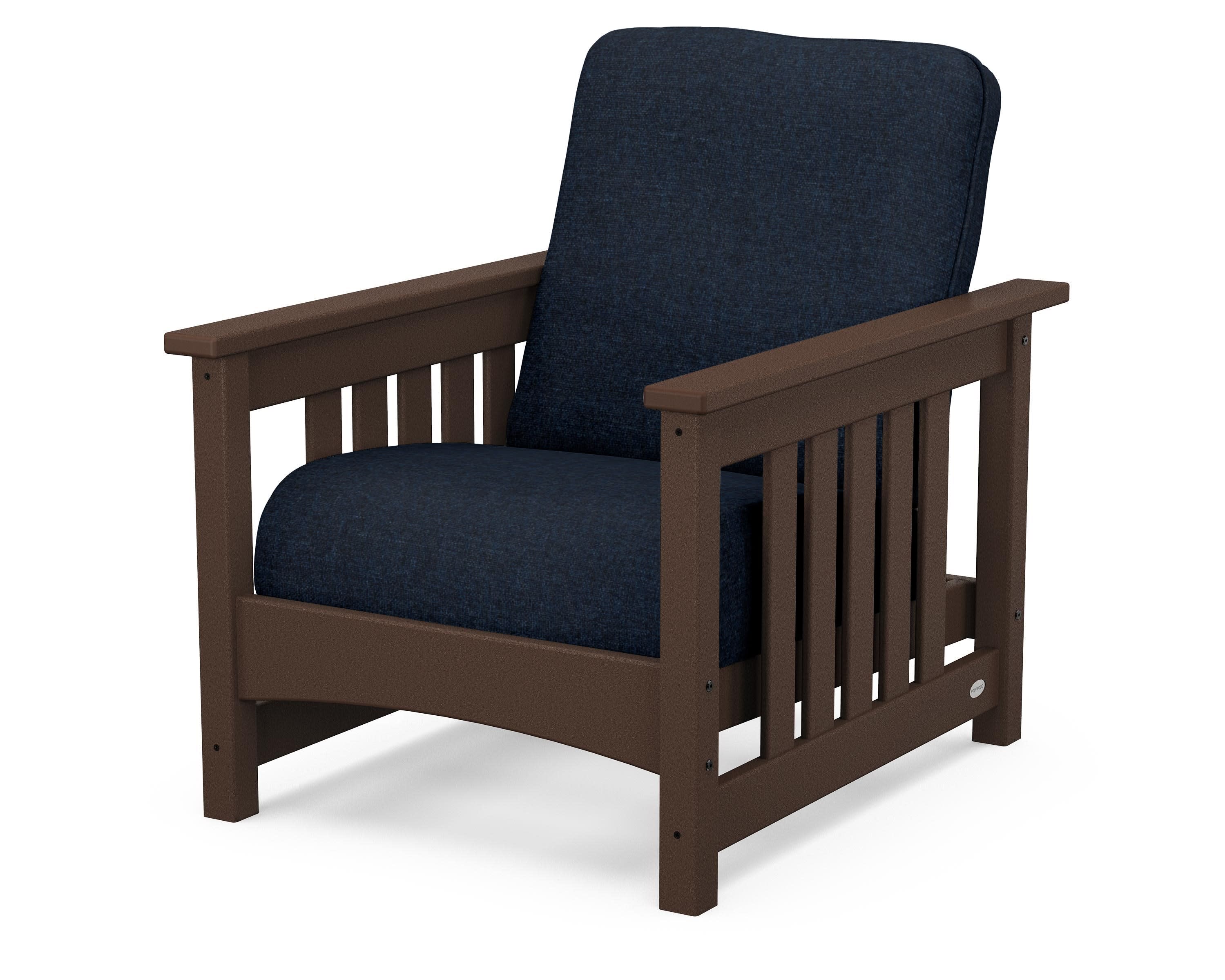 Club Mission Chair in Mahogany / Marine Indigo