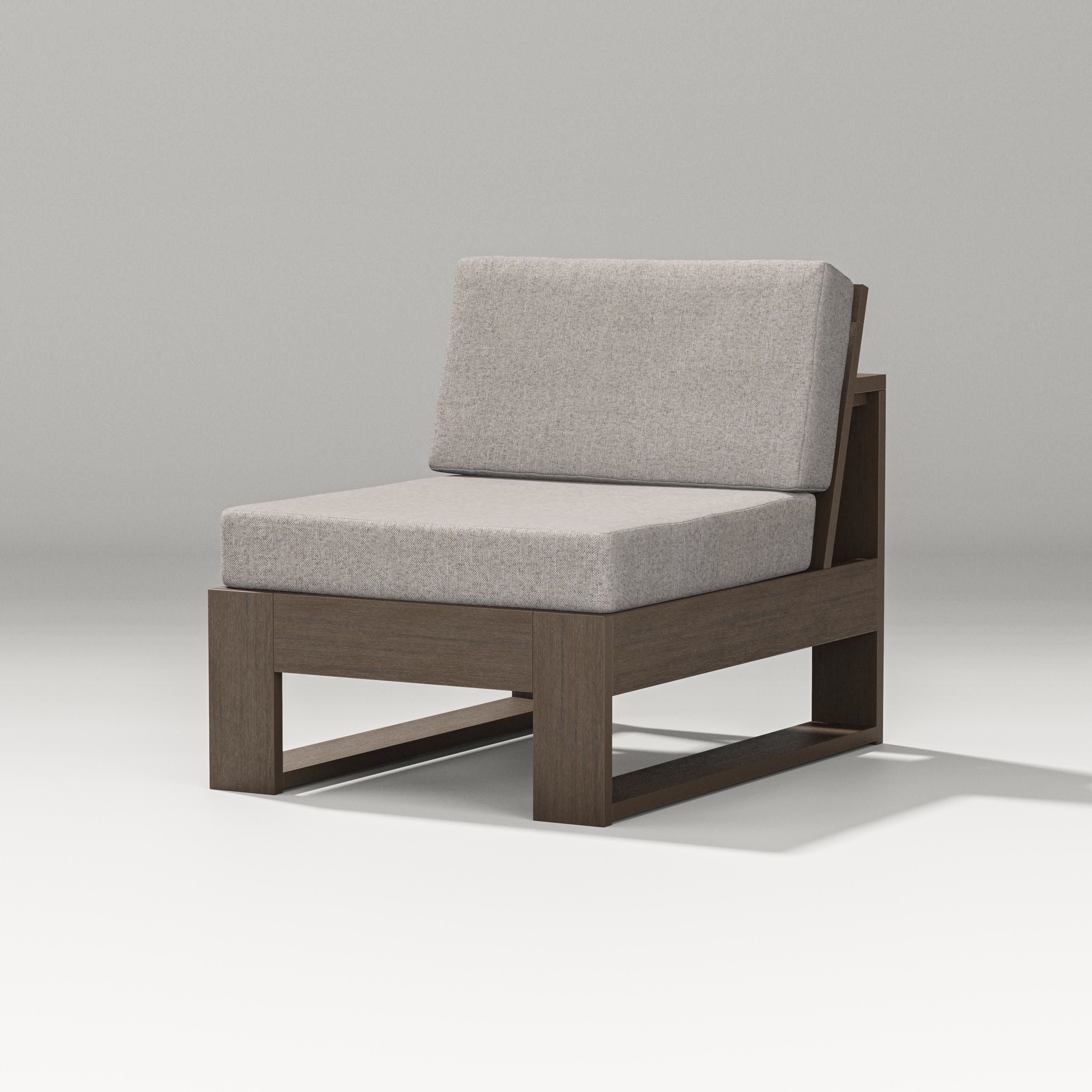 Latitude Modular Armless Chair in Kona / Weathered Tweed